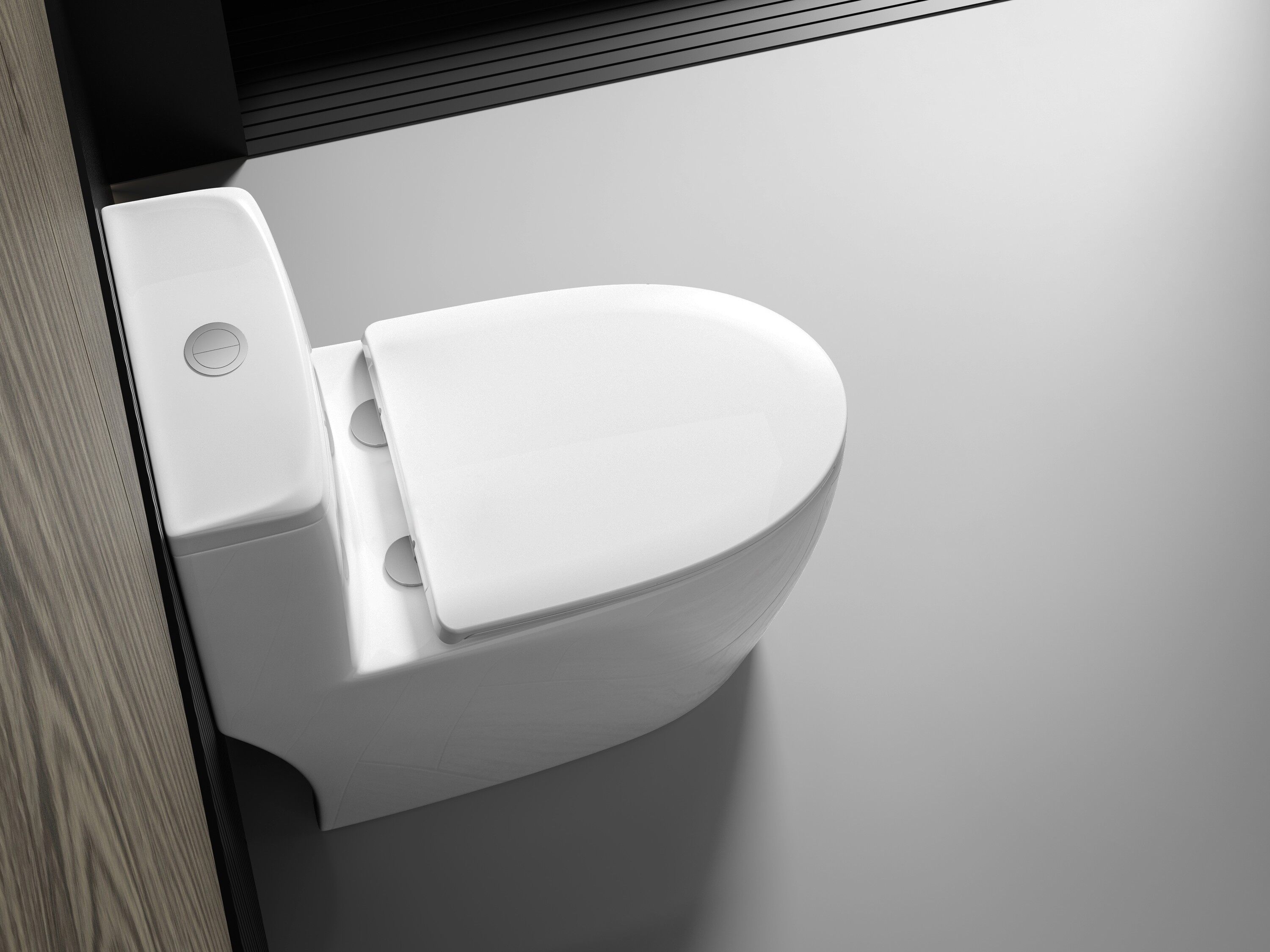 White One-Piece Toilet view 2