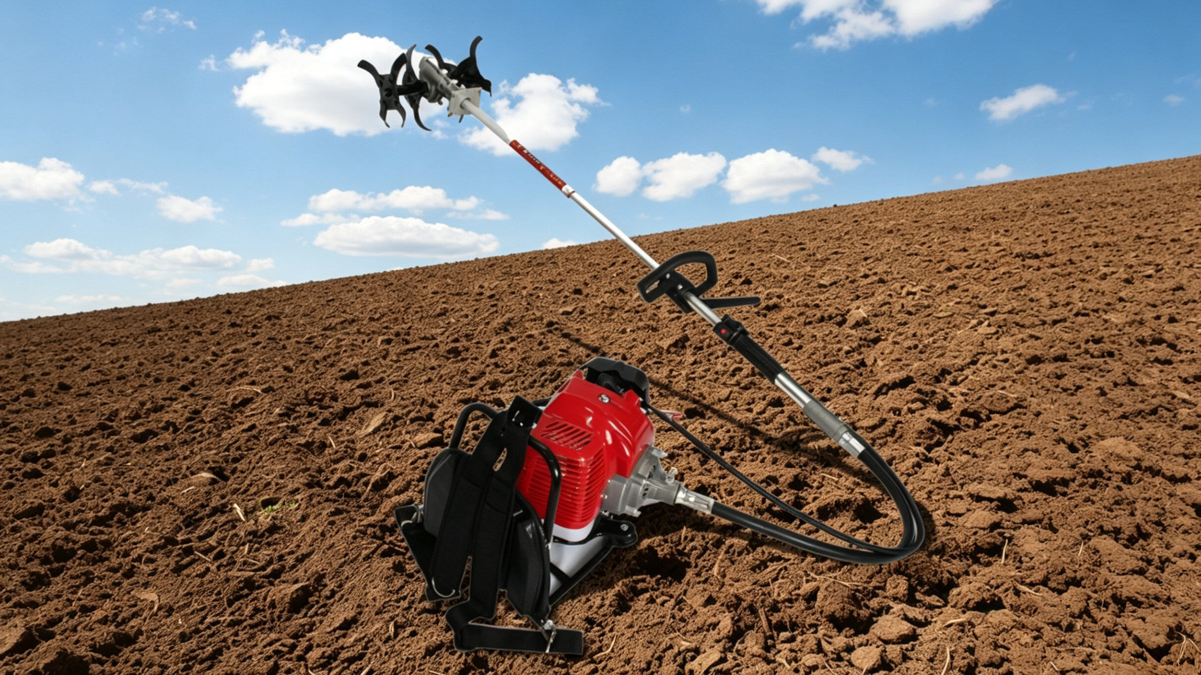52cc Power Gasoline Garden Rotary Tiller Backpack Multifunctional 2-Stroke Agricultureal Tiller Cultivator Machine