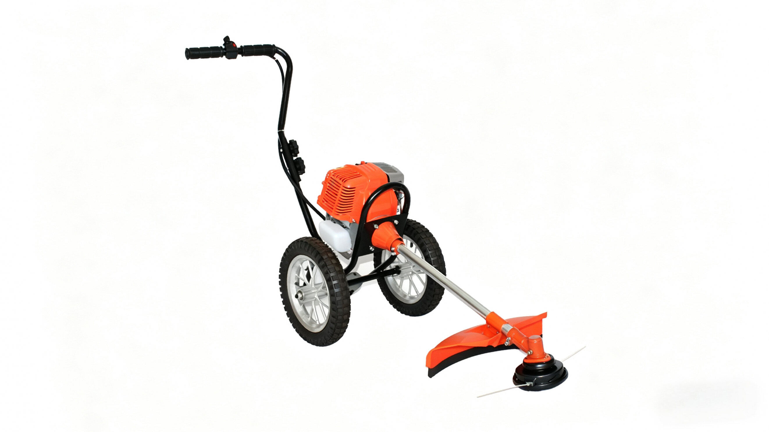 4 Stroke 139F 31CC Gasoline Brush Cutter Wheeled Grass Cutting Machine Hand Push Grass Trimmer