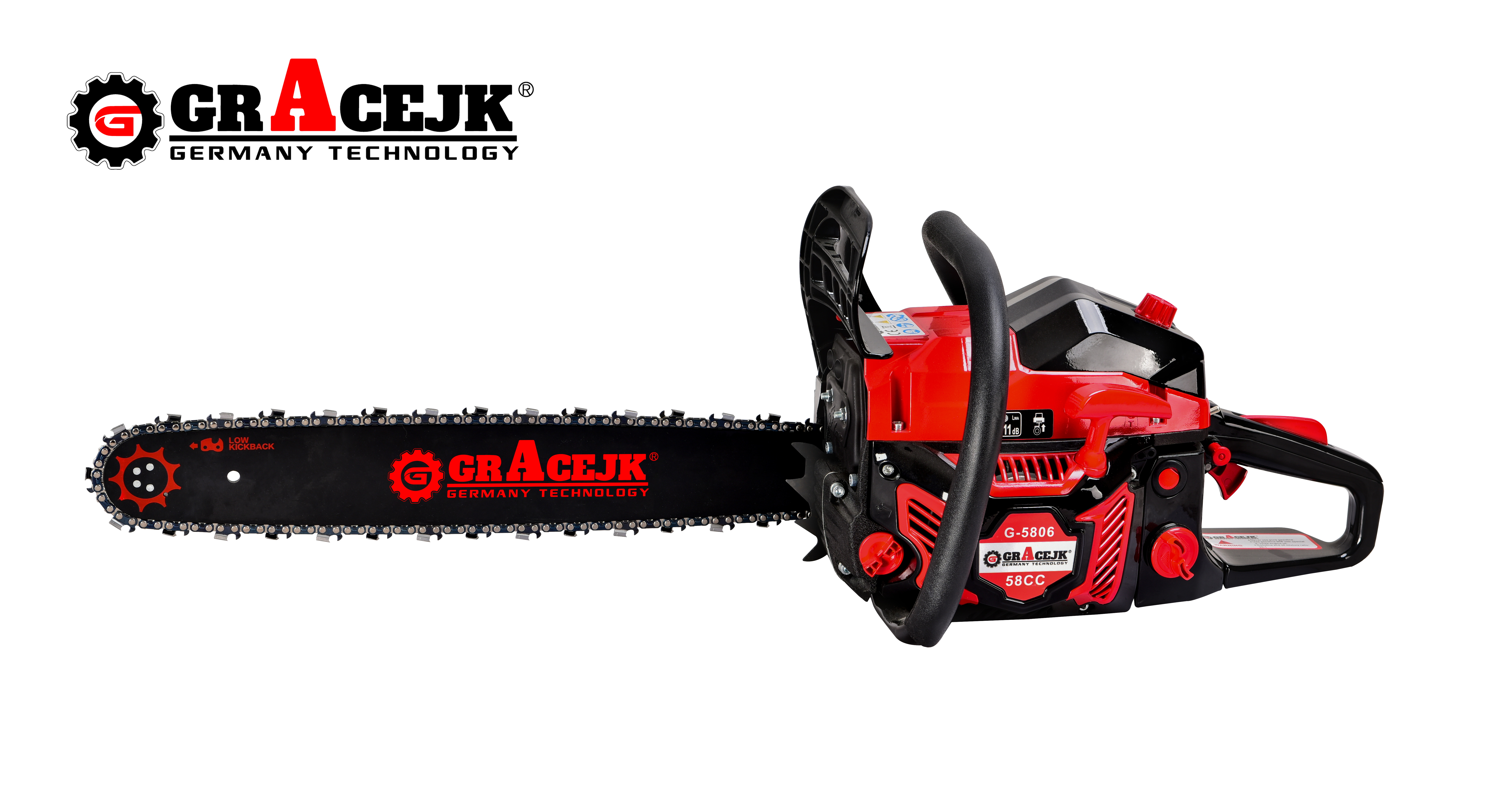 GRACEJK G-5806 Professional Heavy Duty 58cc Gasoline Chainsaw for Trees Cutting