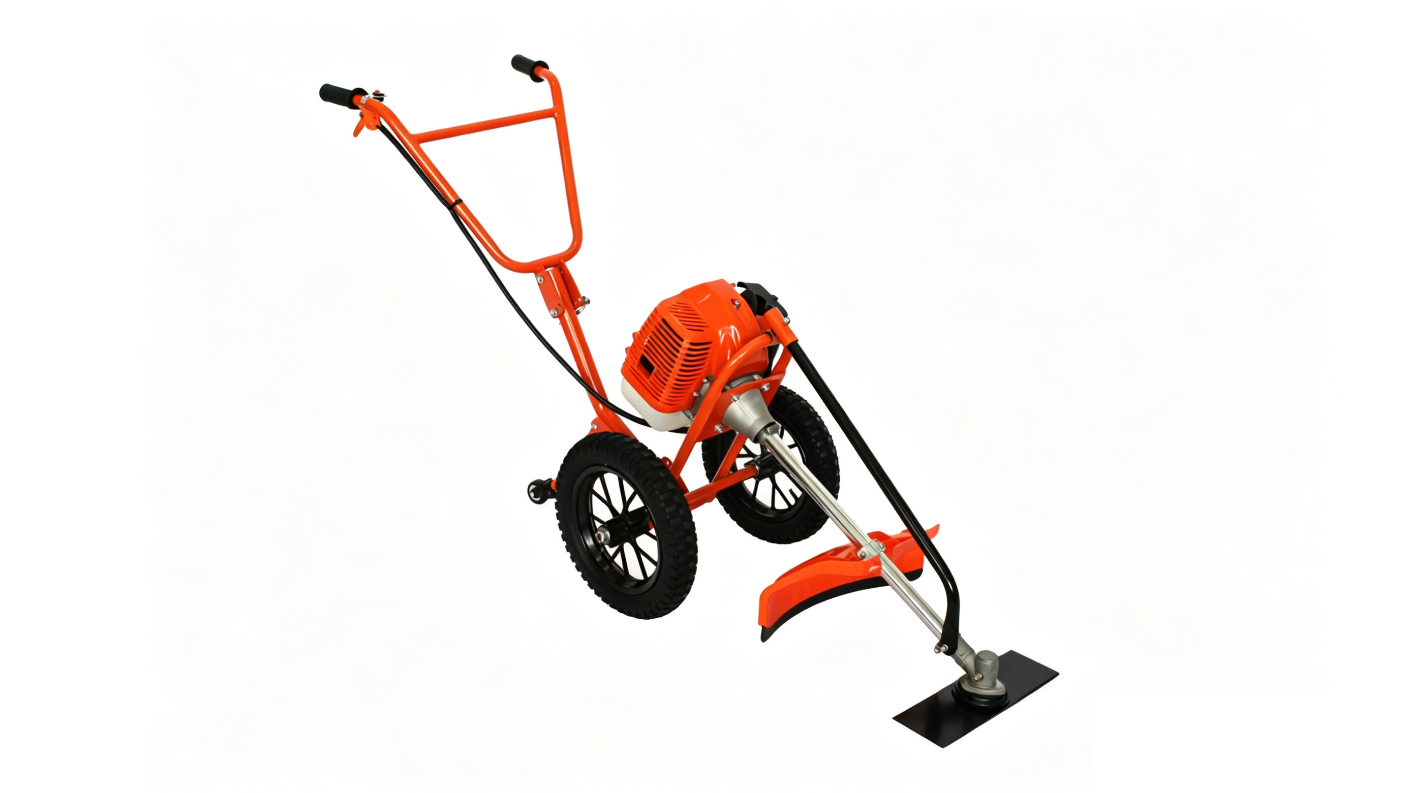 2 Stroke 1E40F-5 42.7CC Gasoline Wheeled Brush Cutter Hand Push Grass Cutter