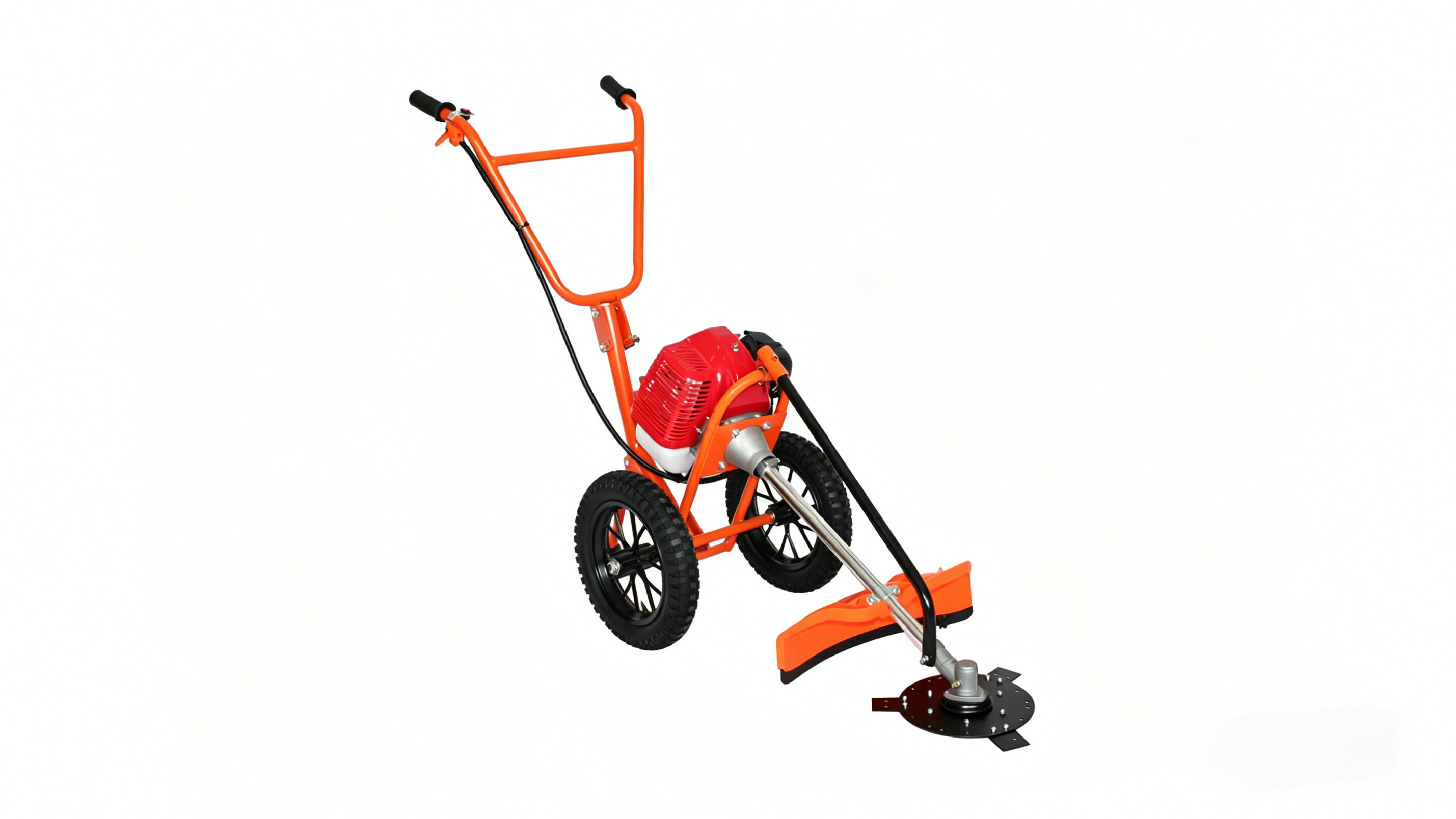 2 Stroke 52CC Wheeled Hand Push Gasoline Brush Cutter Weeder