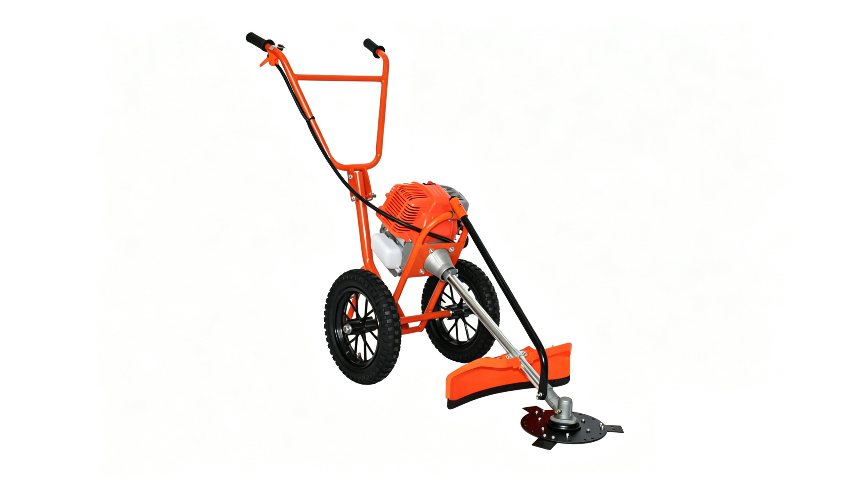 4 Stroke 139F 31CC Gasoline Wheeled Grass Cutting Machine Hand Push Grass Trimmer
