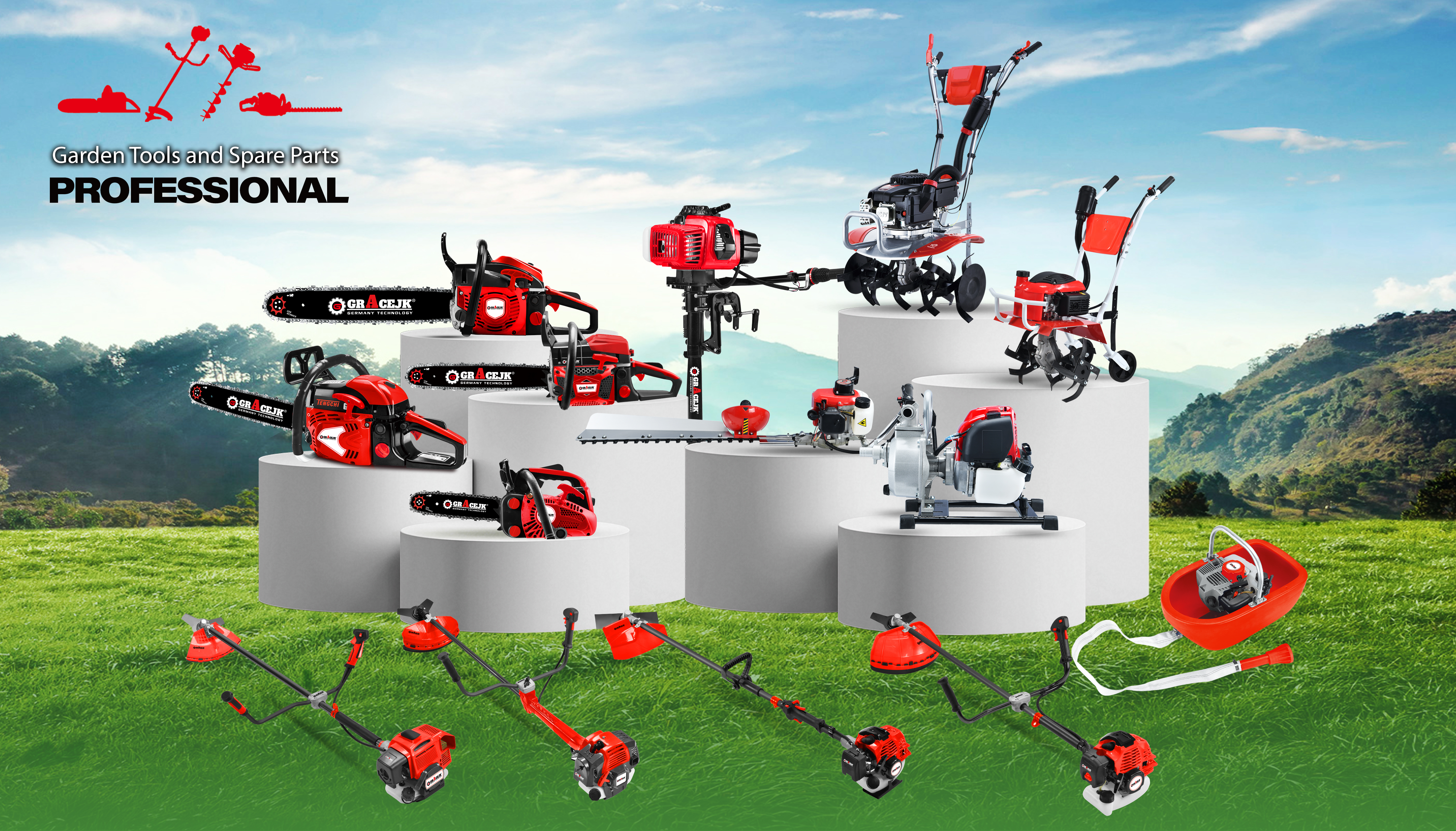Professional Garden Tools Product Display Collection