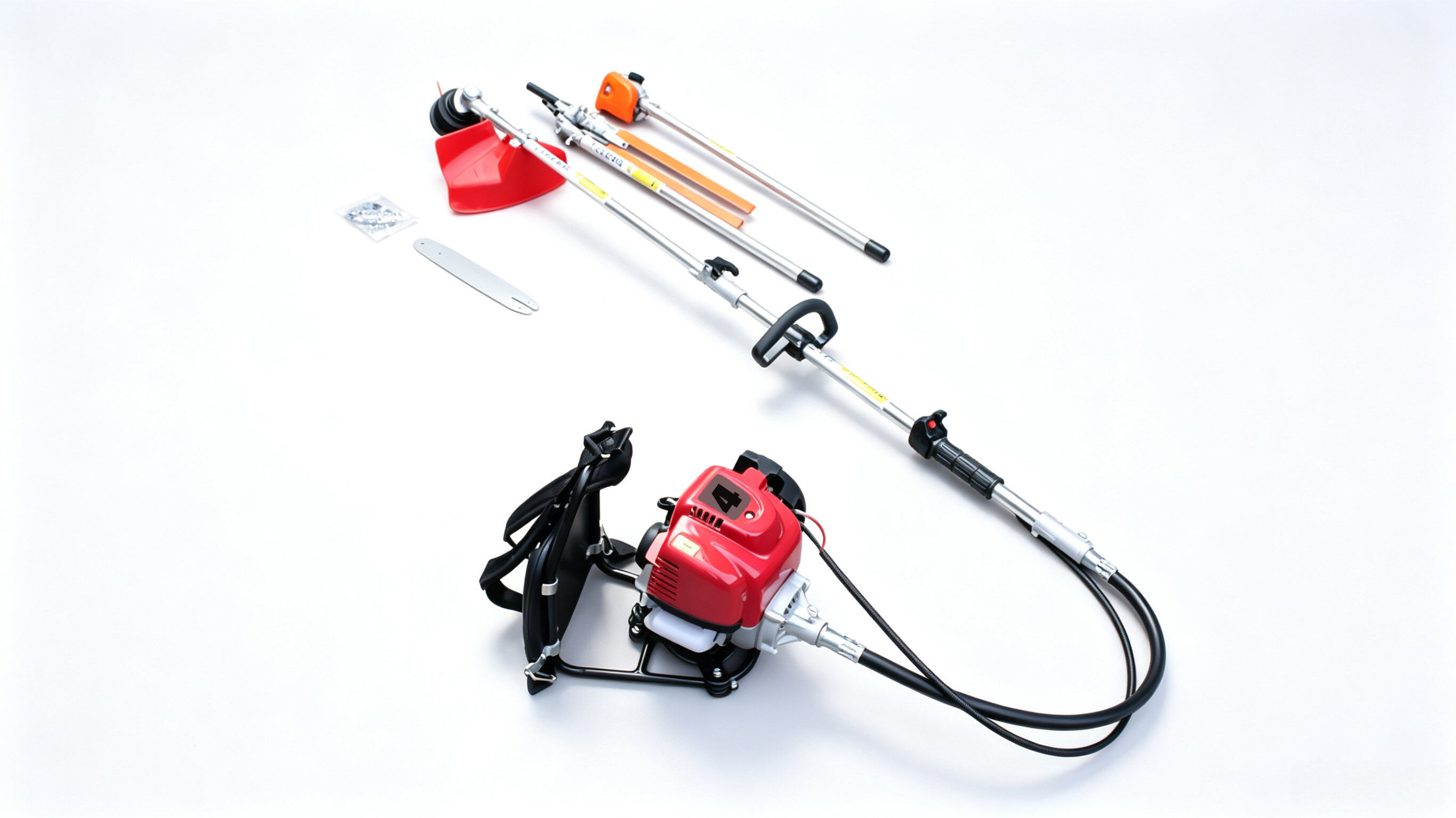 Backpack Multi functional GX35 4 Stroke Engine Brush Cutter Grass Trimmer with Pole saw Pole trimmer and Metal Blades view 1