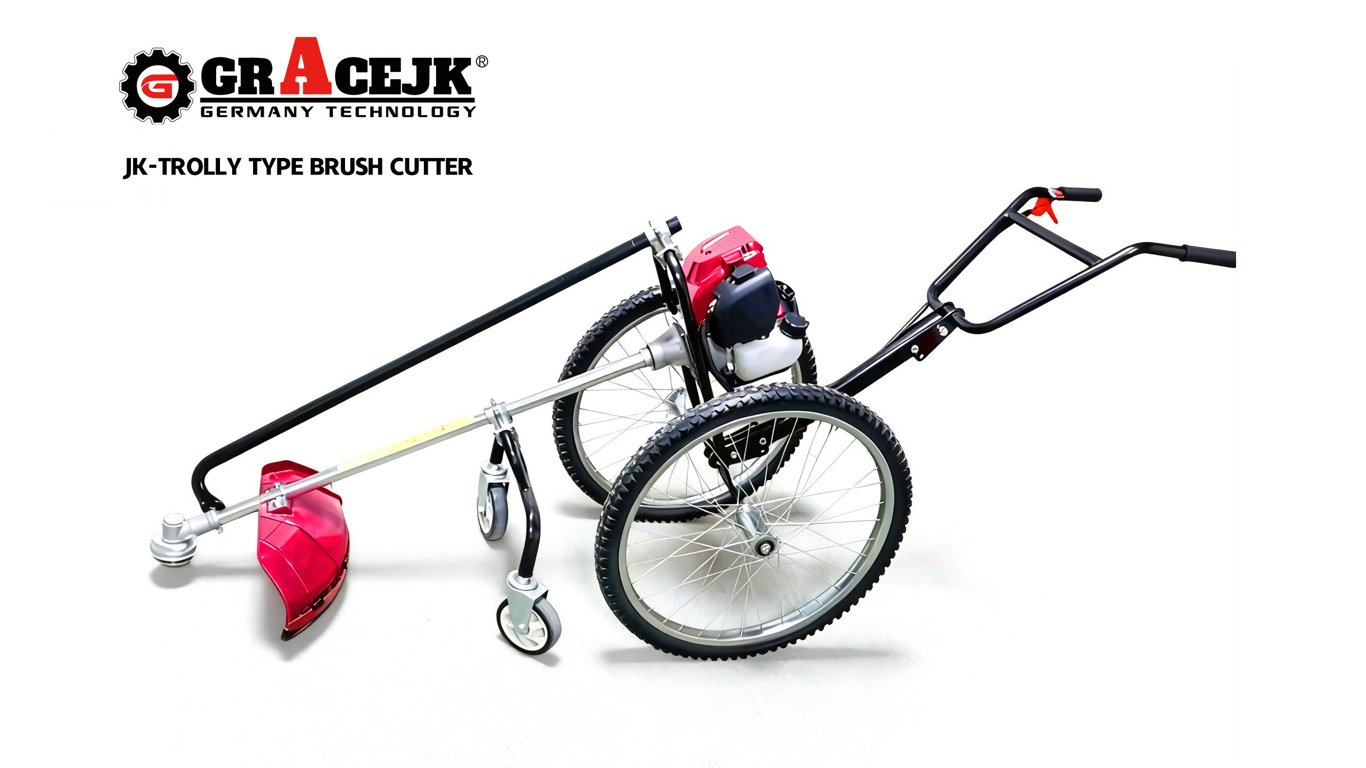 4 Stroke 35.8CC GX35 Gasoline Wheeled Hand Push Gasoline Brush Cutter Grass Trimmer