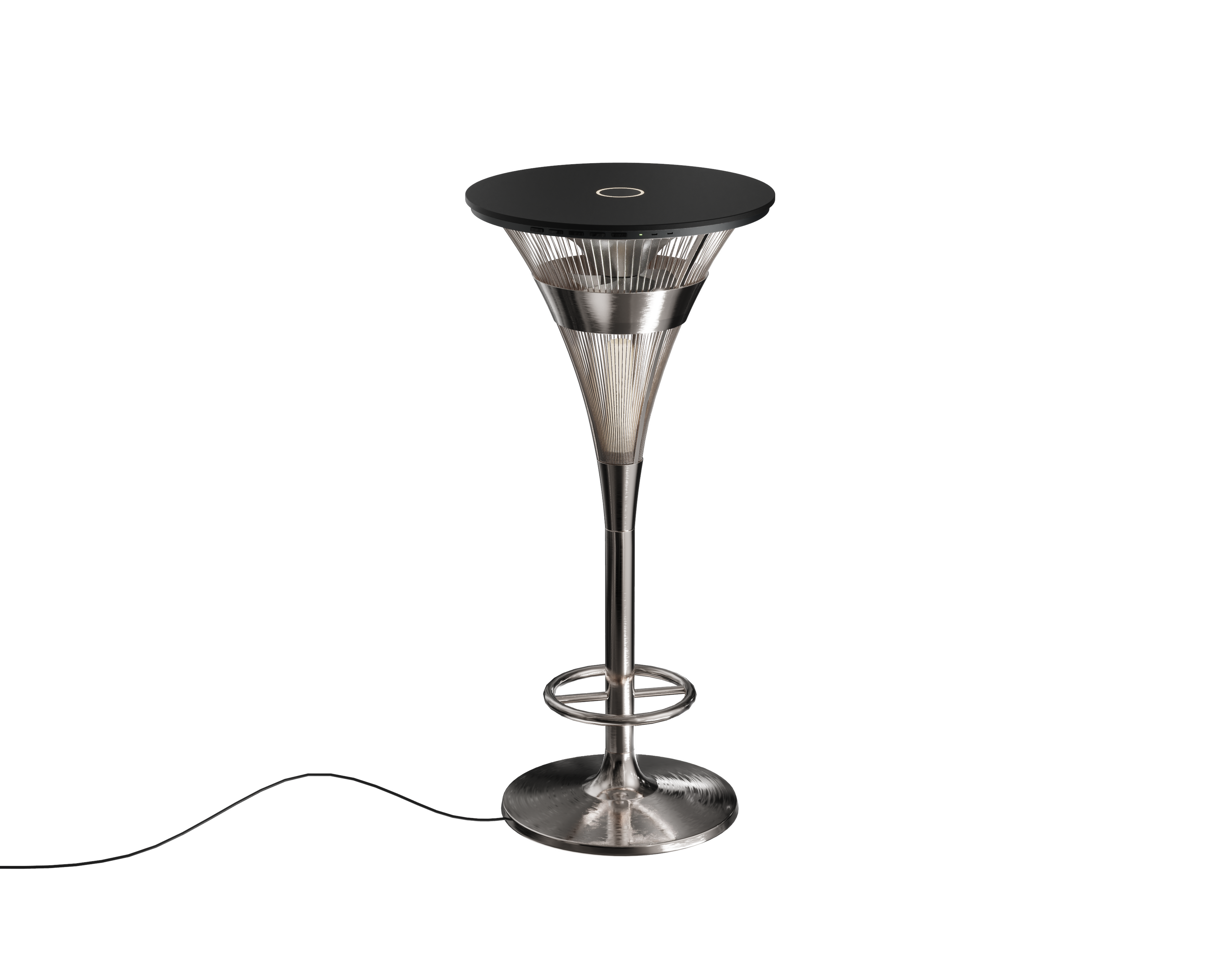 Bar Height Fan Table - Stainless Steel