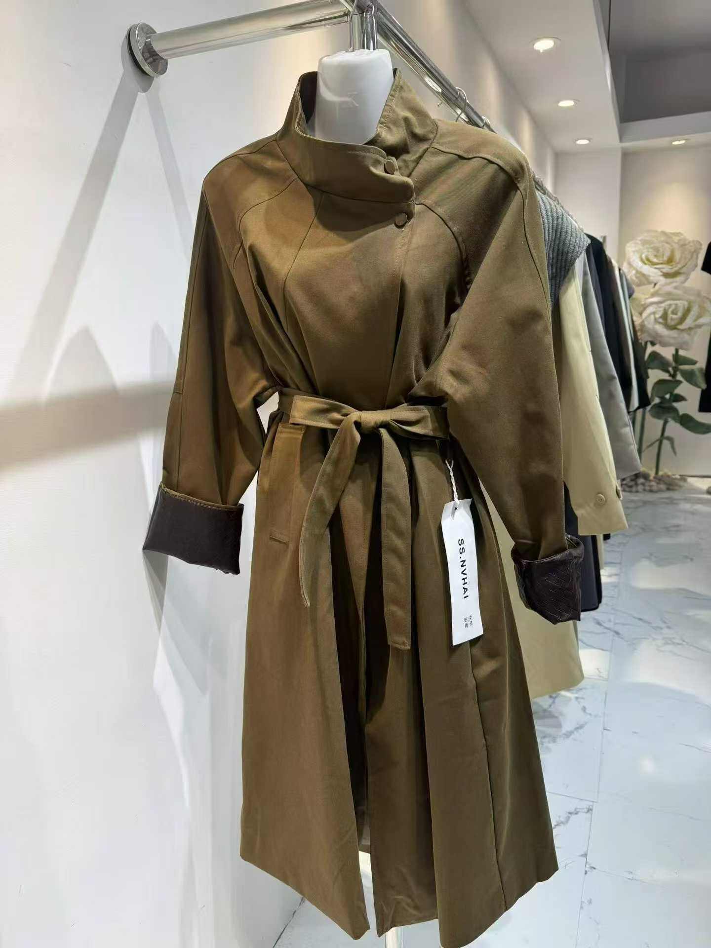 Brown Cuff Detail Trench Coat