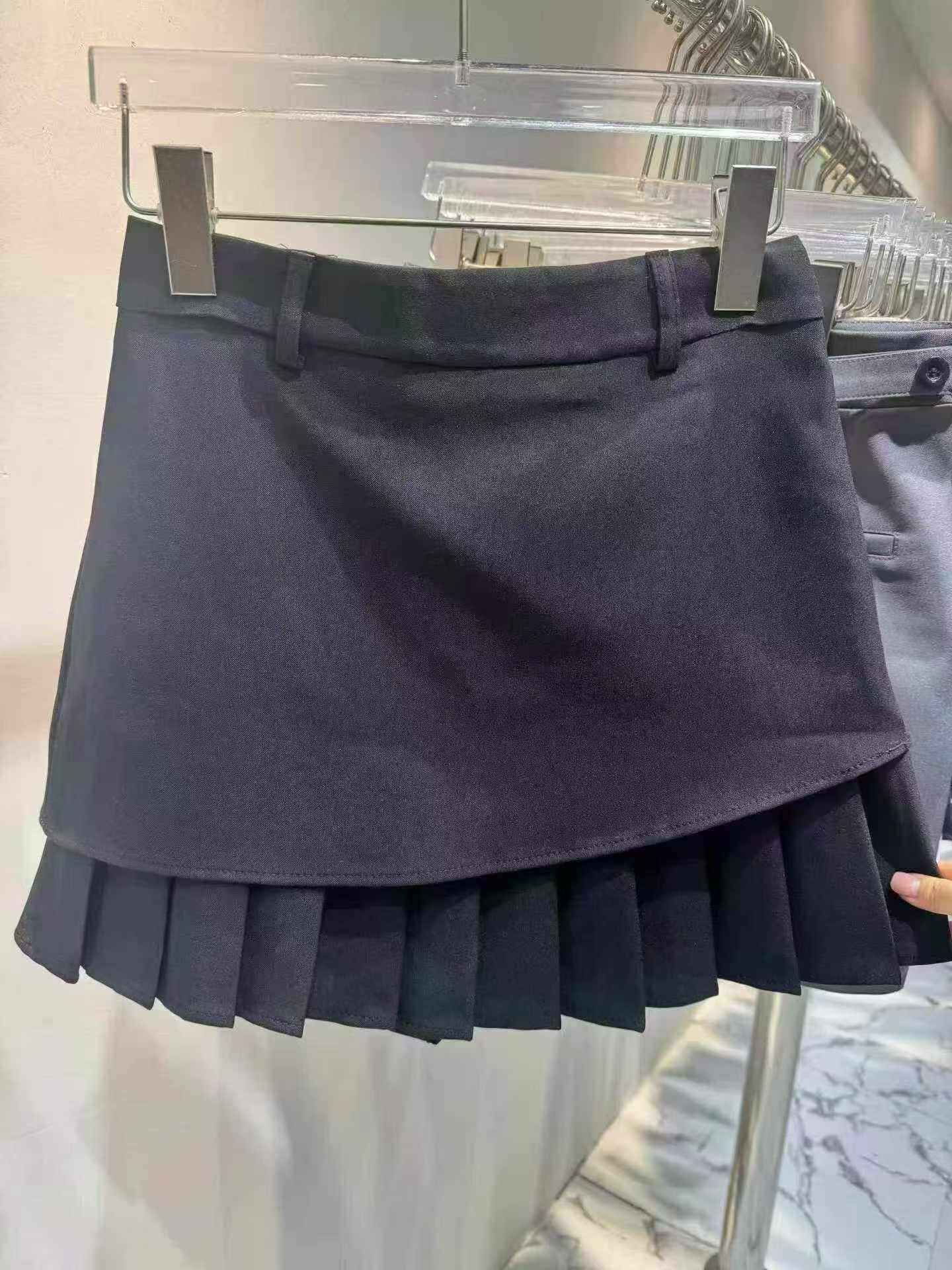 Asymmetric Pleated Skirt