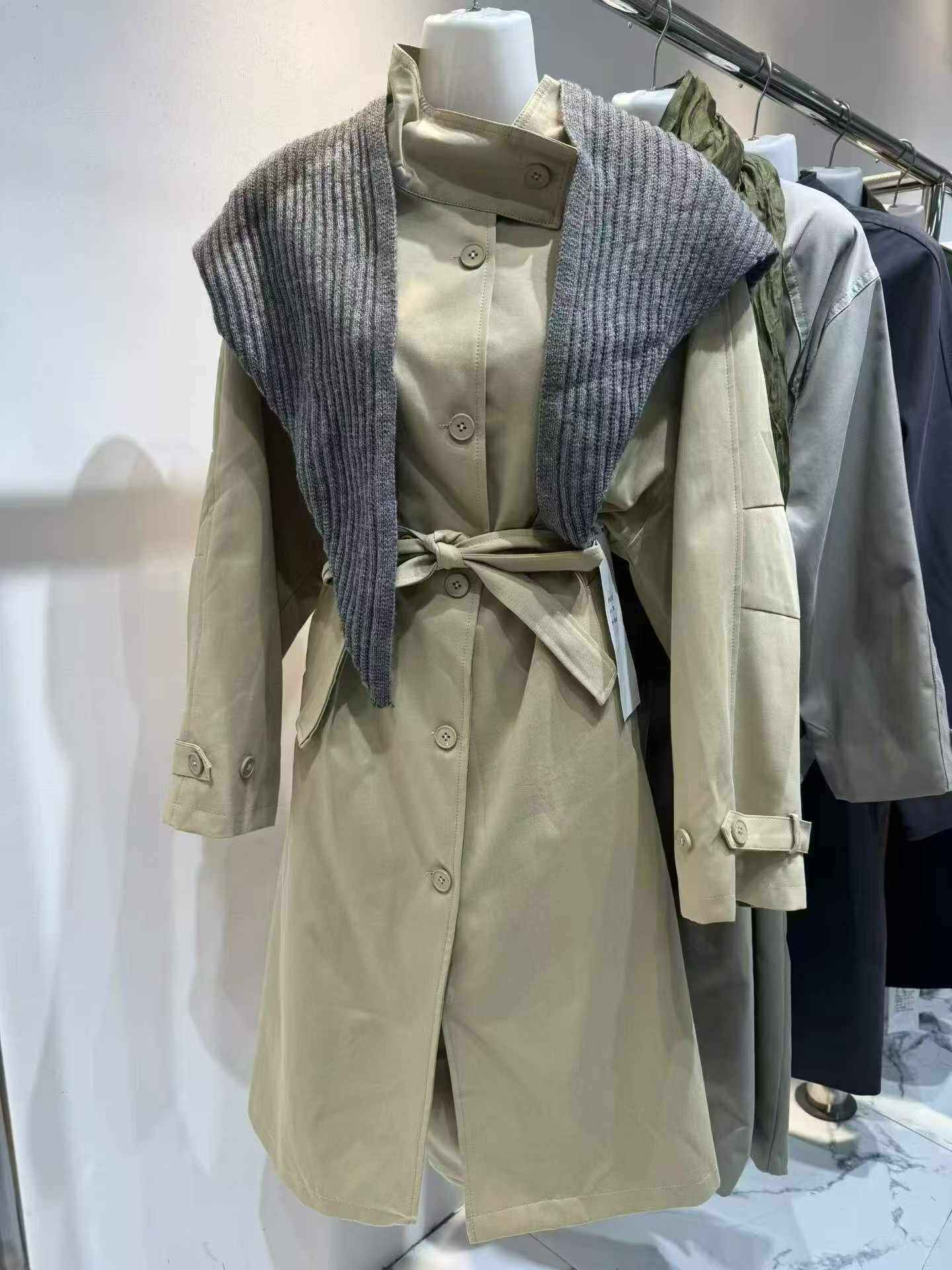 Beige Belted Trench Coat