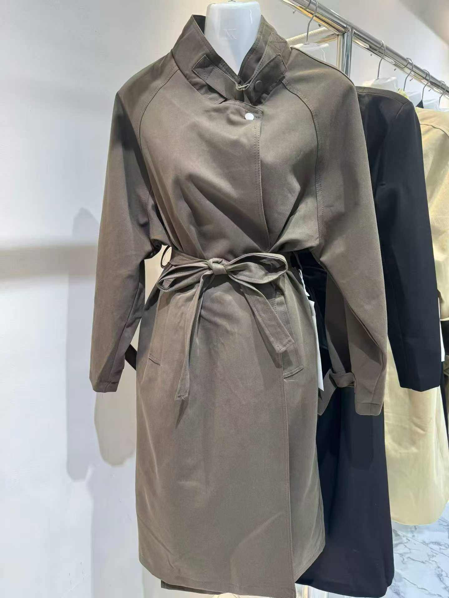 Taupe Belted Trench Coat