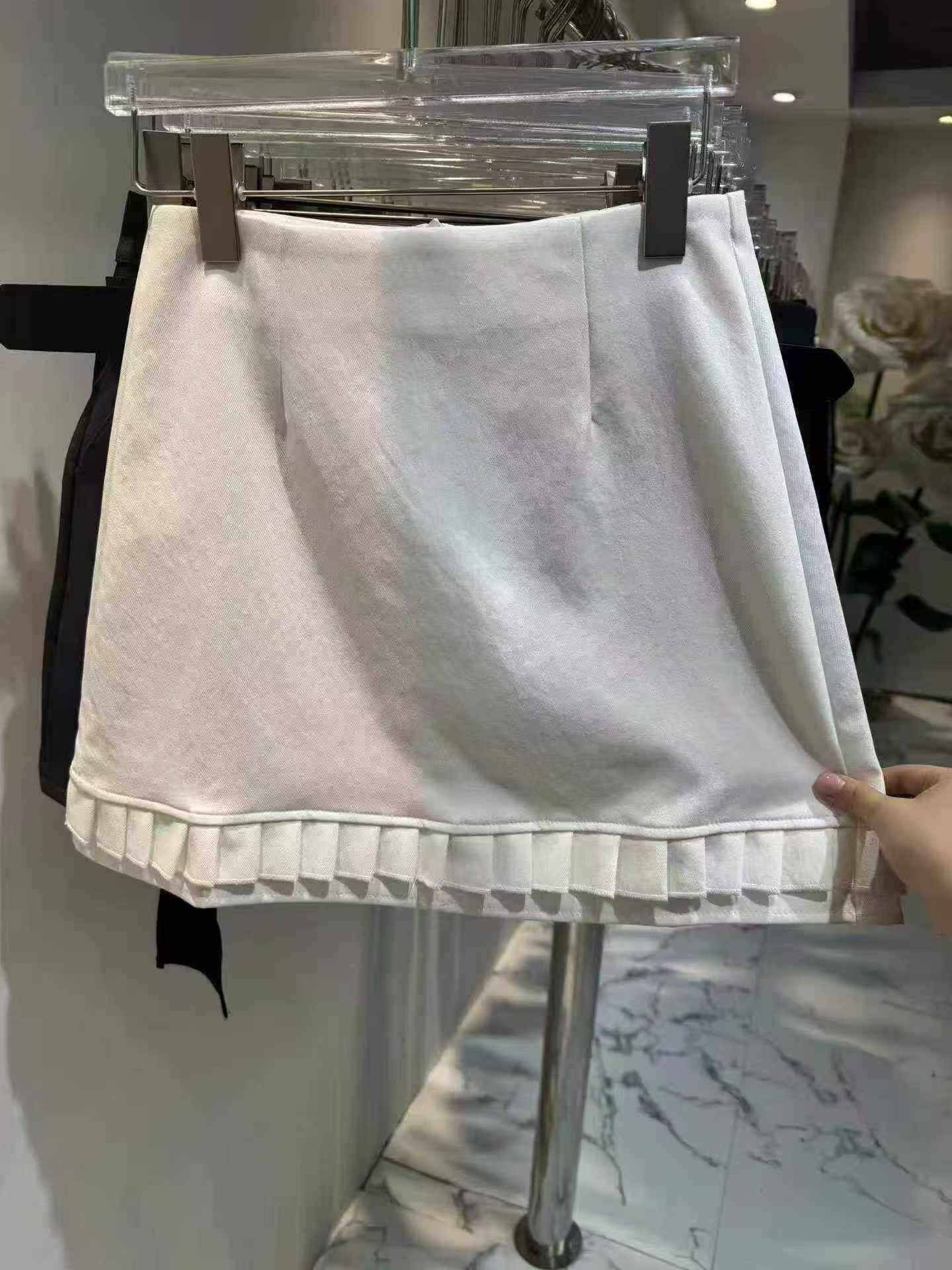 Pleated Hem A-Line Skirt