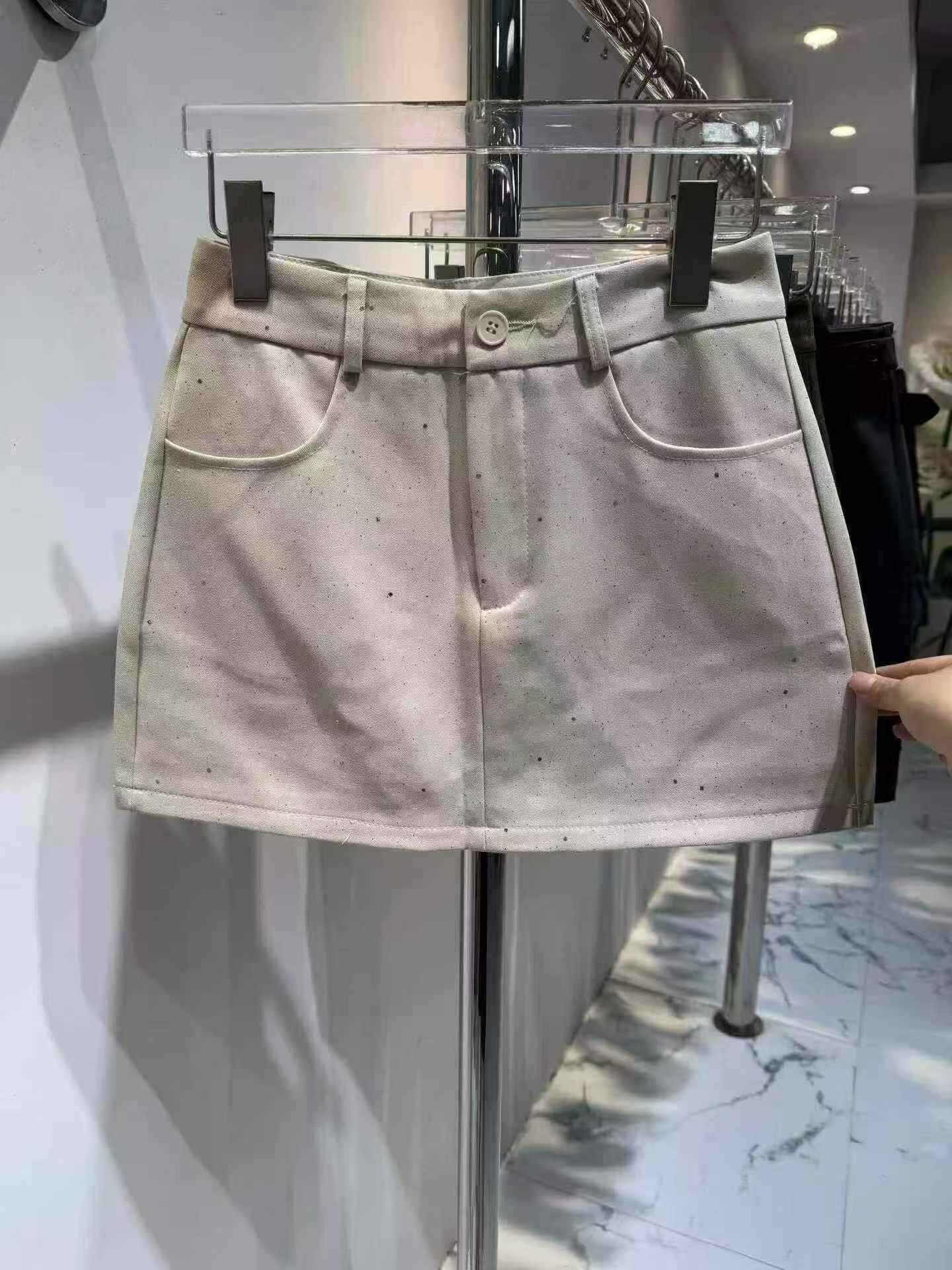 Denim Button Mini Skirt