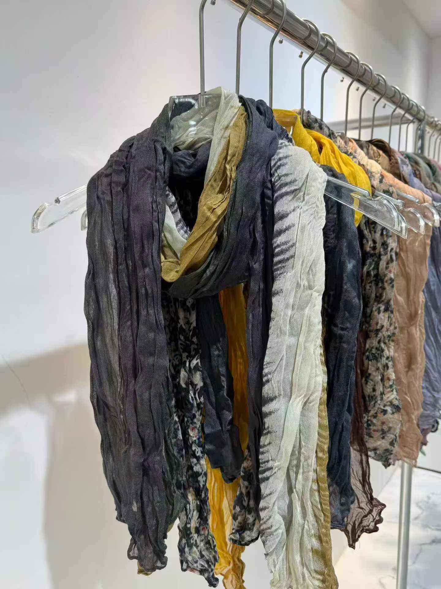 Dark Tie-Dye Crinkle Scarf