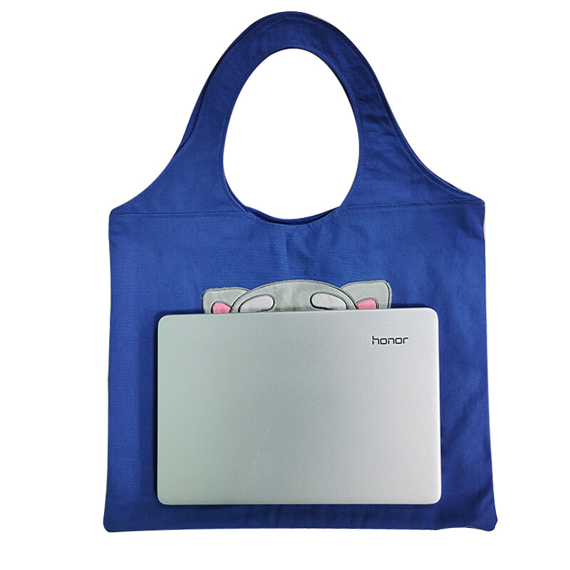 Foldable Tote with Peeking Character
