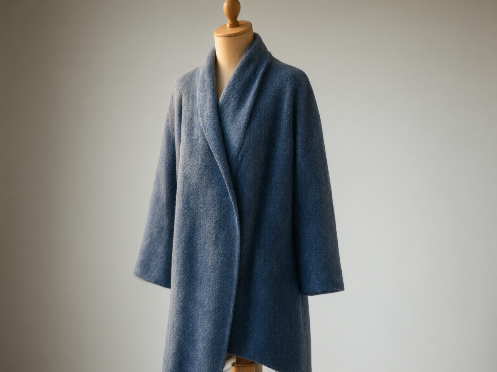 Indigo Mist: The Draped Coat