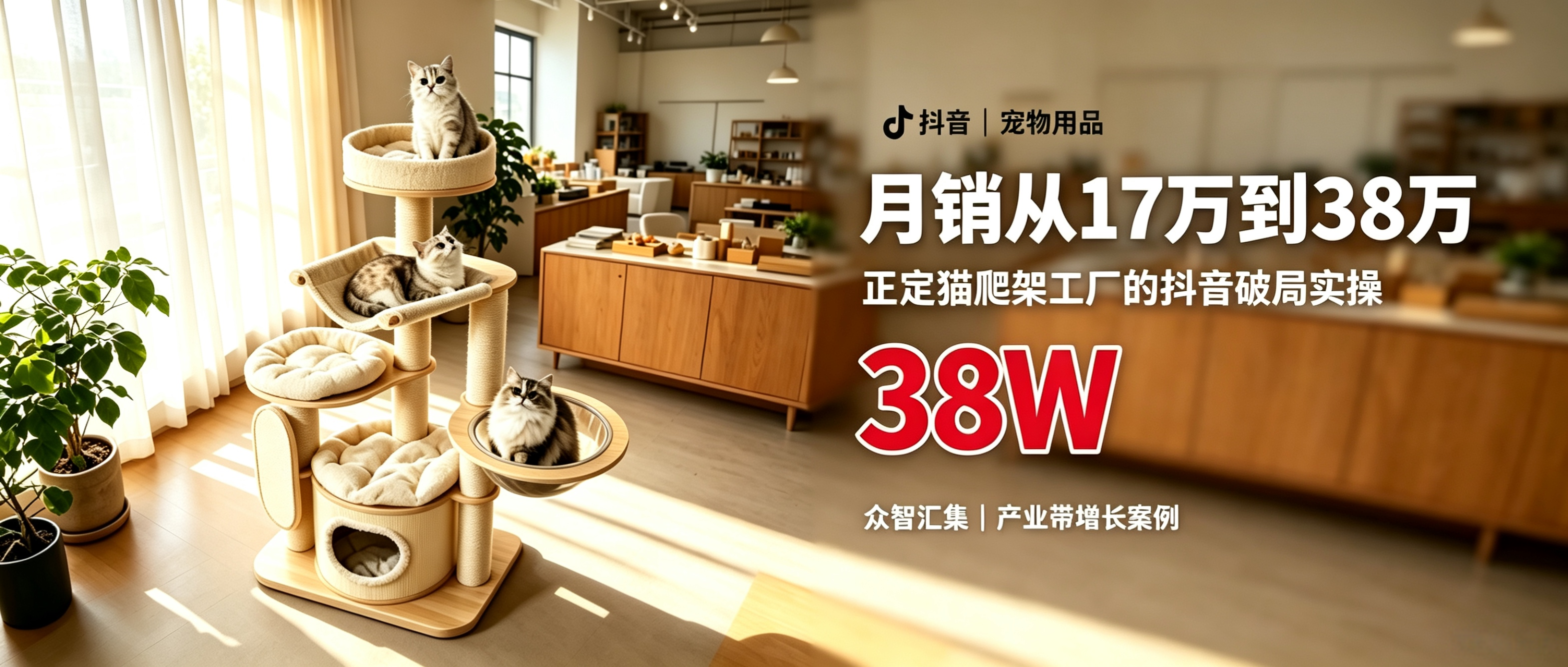 众智汇集实操 | 月销从 17 万到 38 万:正定猫爬架工厂的抖音破局