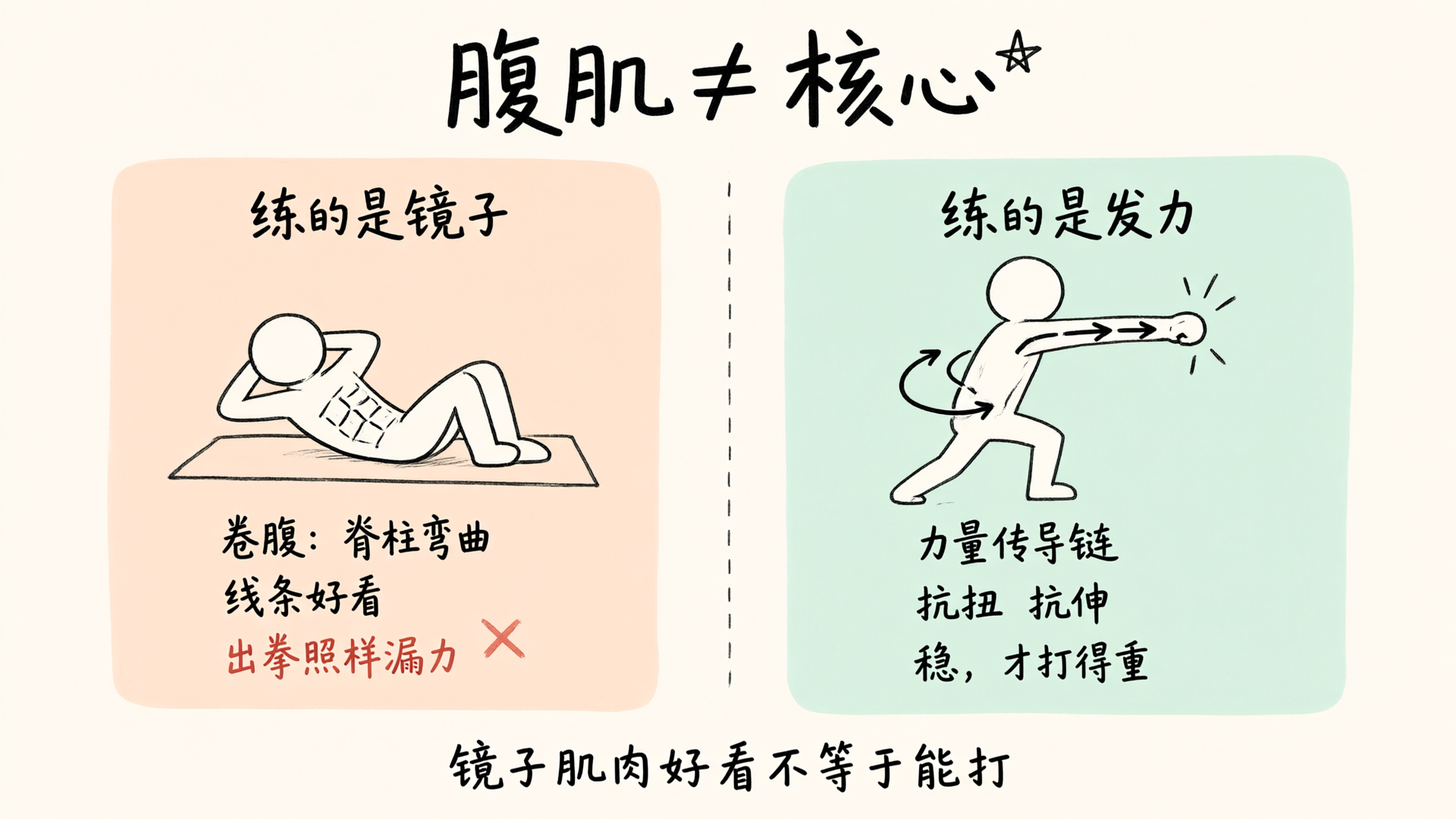 核心力量不等于腹肌：MMA选手需要的"功能性核心"是什么样的？