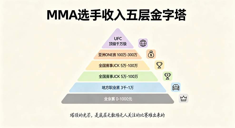 打MMA比赛到底赚不赚钱？中国格斗选手收入分层真相