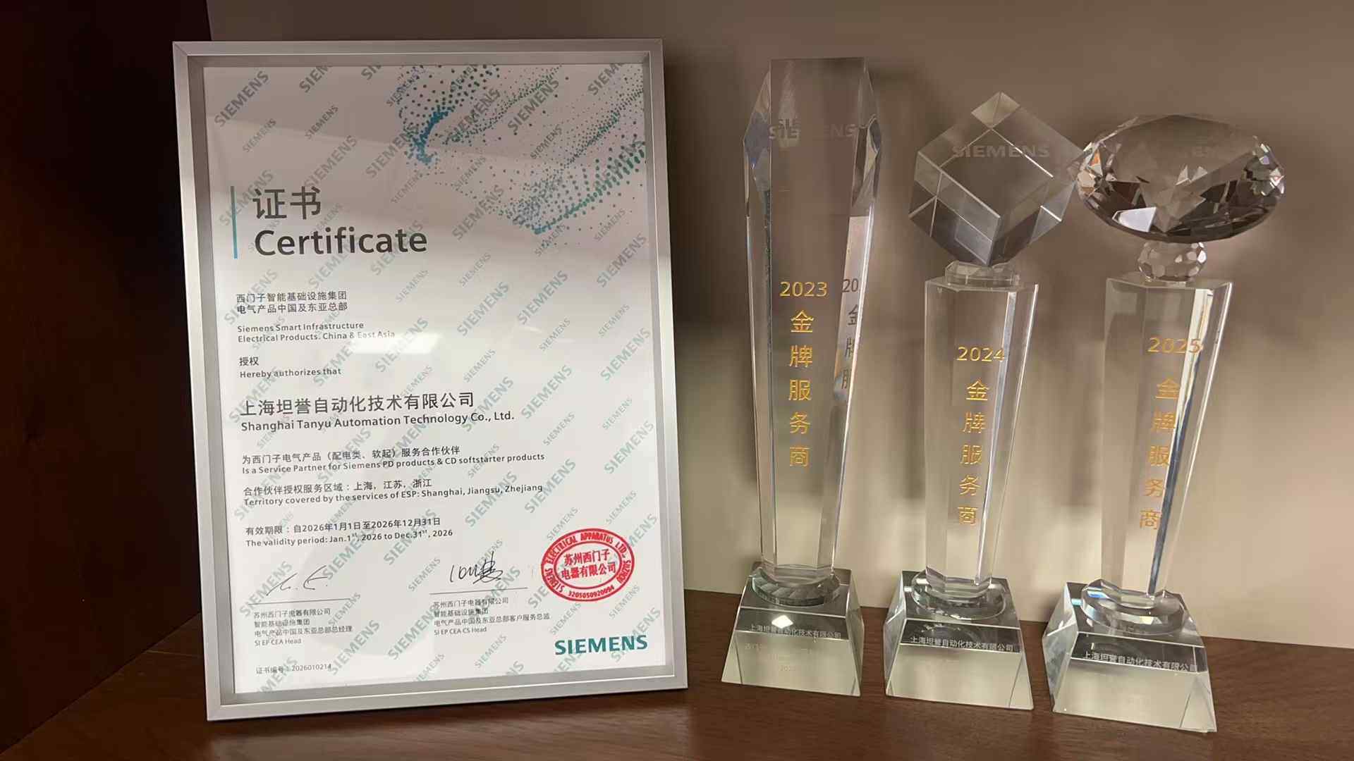 Siemens Gold Service Provider Certificate (Consecutive 3 Years)