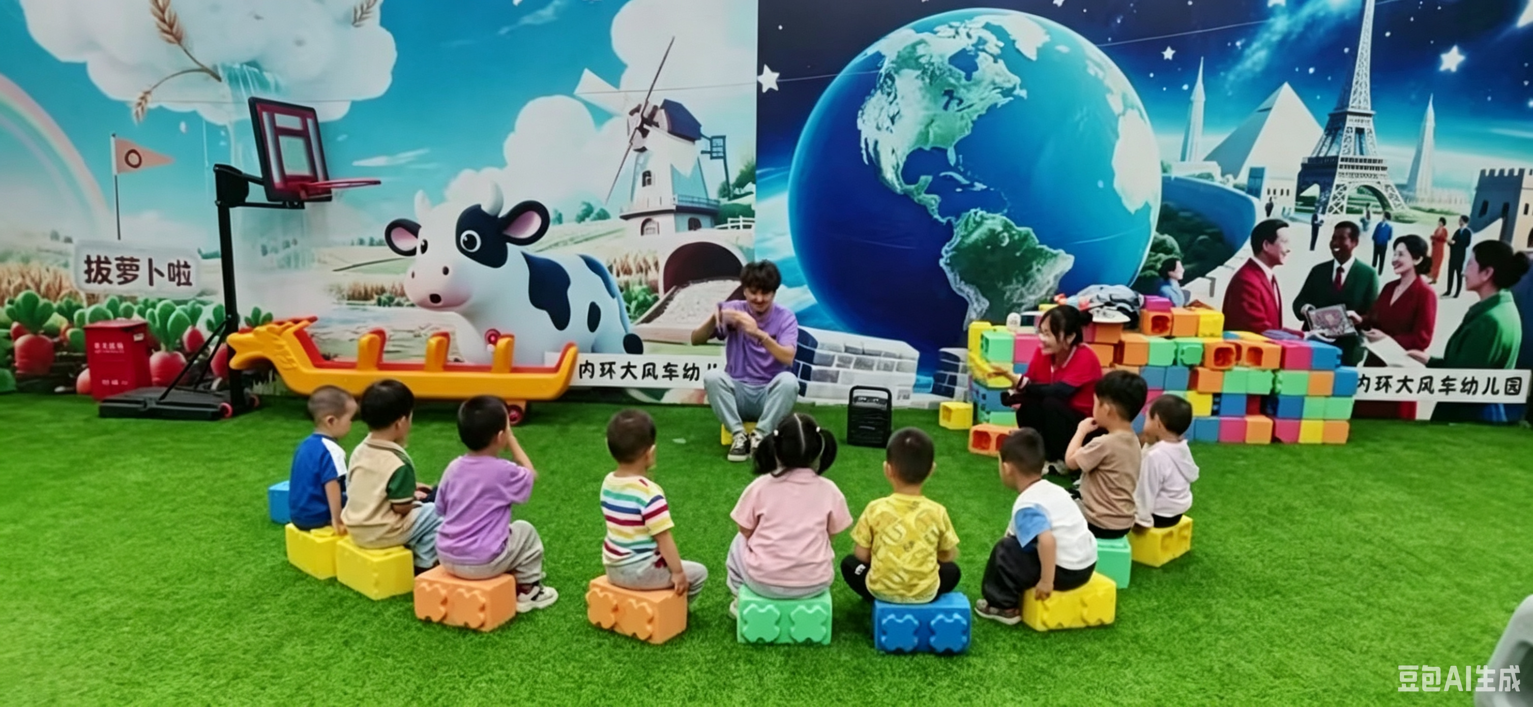 南内环大风车幼儿园童谣课开课啦！