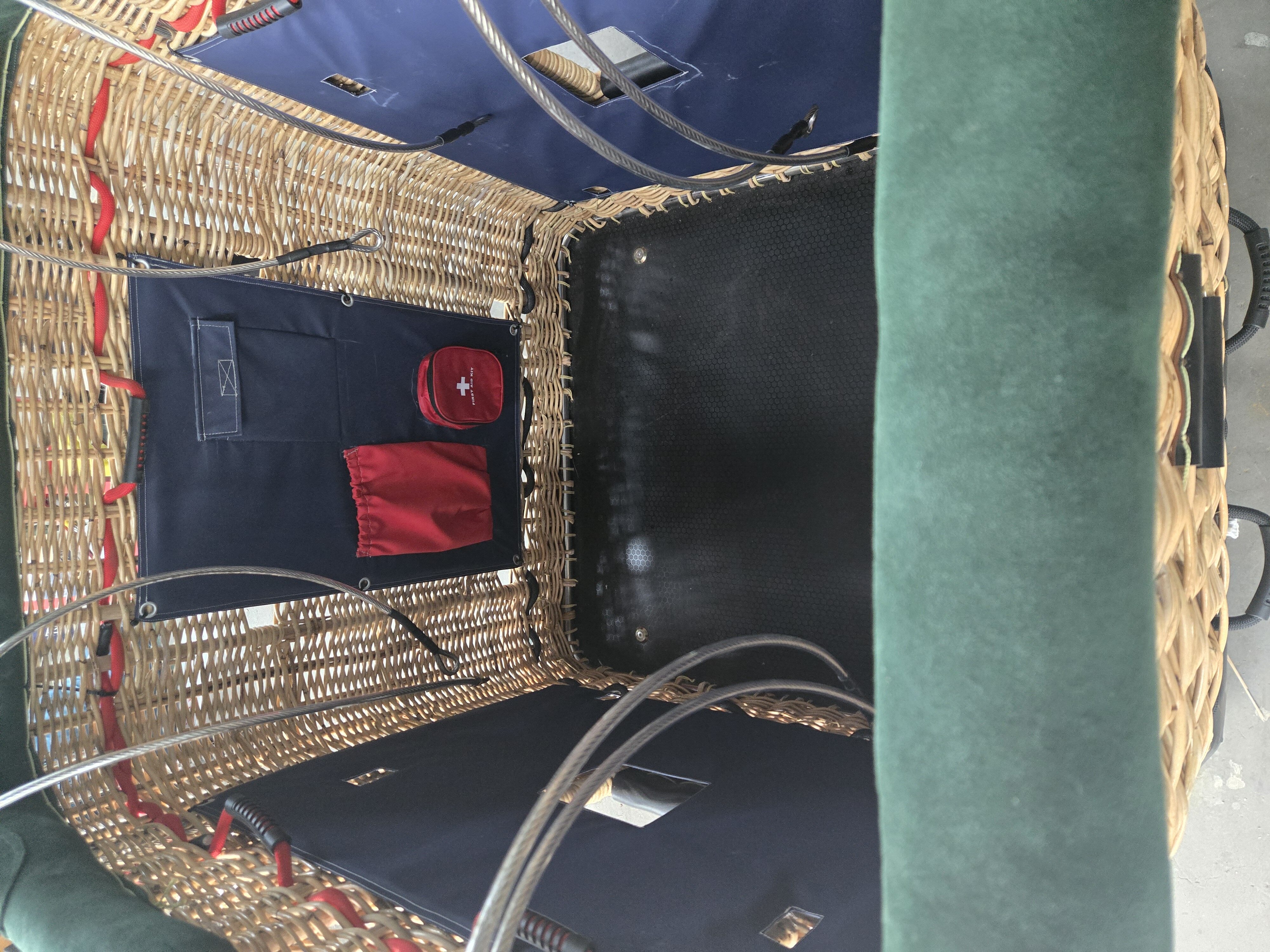 Hot Air Balloon Basket: Interior Space and Equipment Display
