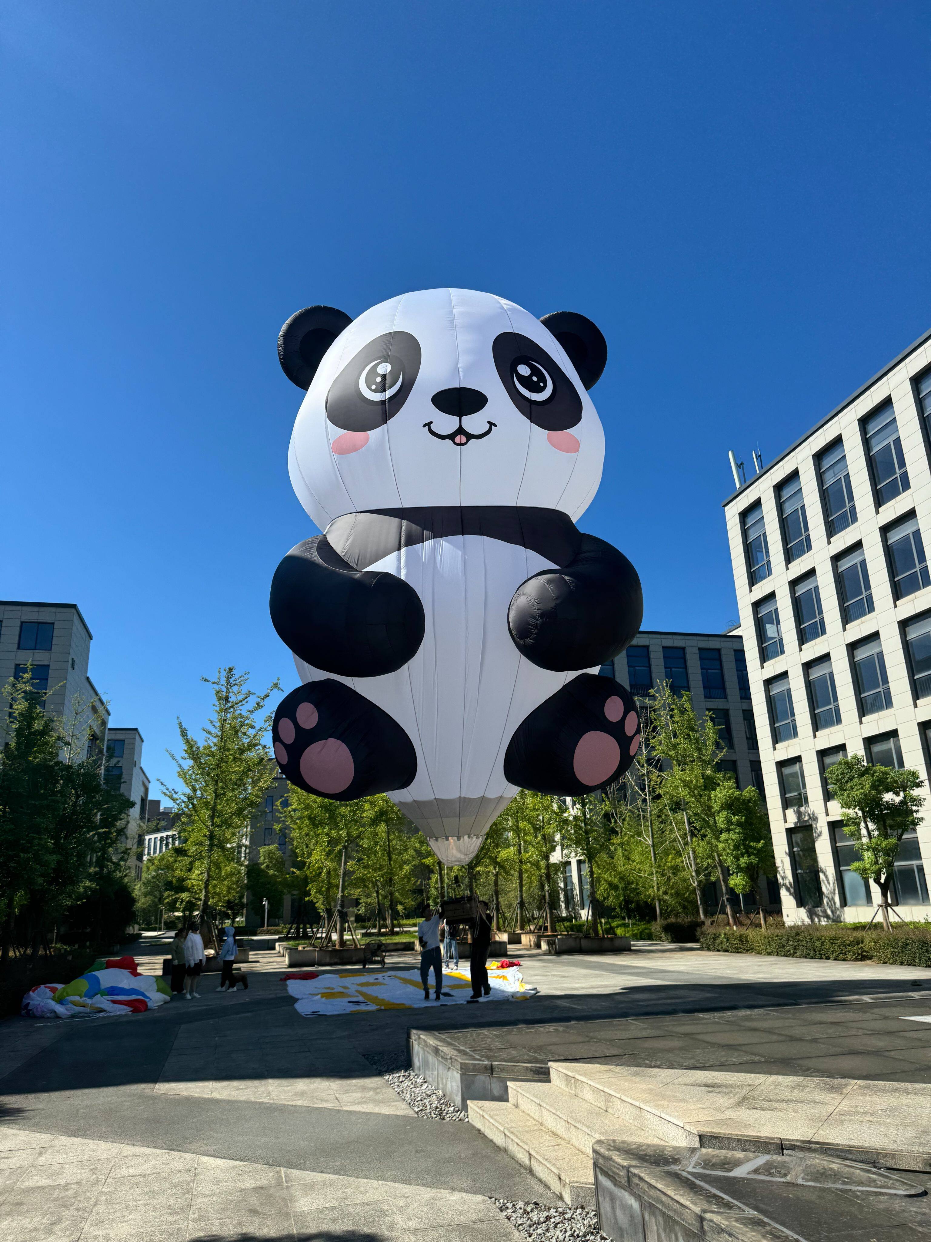 Customizable Panda-Shaped Remote-Controlled Hot Air Balloon – Classic black-and-white design ideal for scenic spot traffic generation, family activities, and brand IP collaborations. Features customizable shapes to suit your needs.