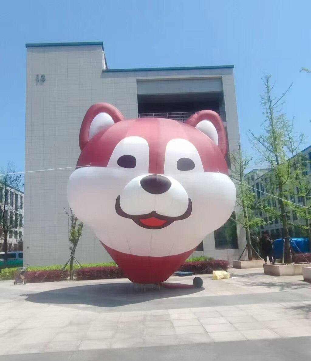 Red-and-White Shiba Inu Head Balloon - Classic Shiba Inu design, perfect for commercial events, tourist attractions, and brand promotions. Customization available.