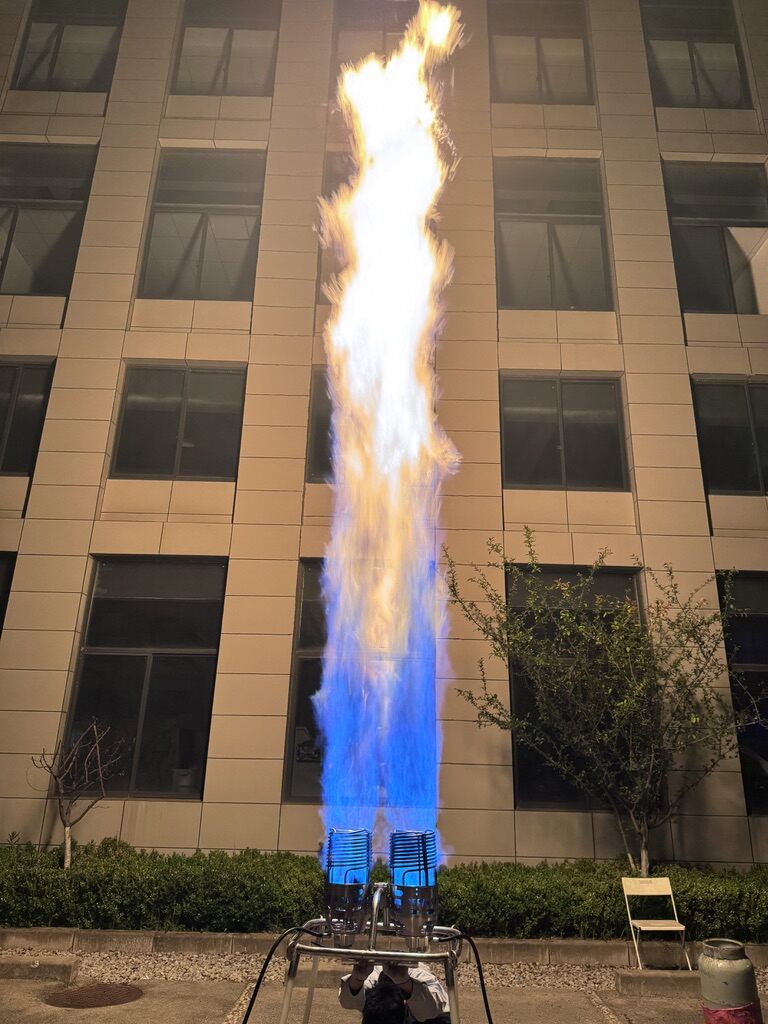 Hot Air Balloon Burner Ignition Test Flame Display