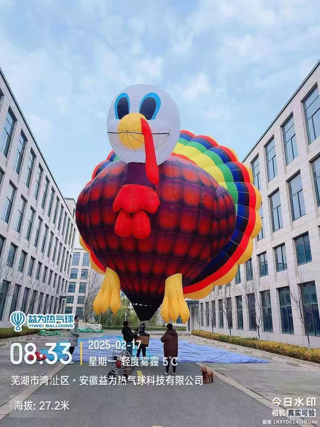 Colorful Turkey-Shaped Remote Control Balloon – Vibrant rainbow tail feathers, rich colors; perfect for holiday celebrations and themed events.