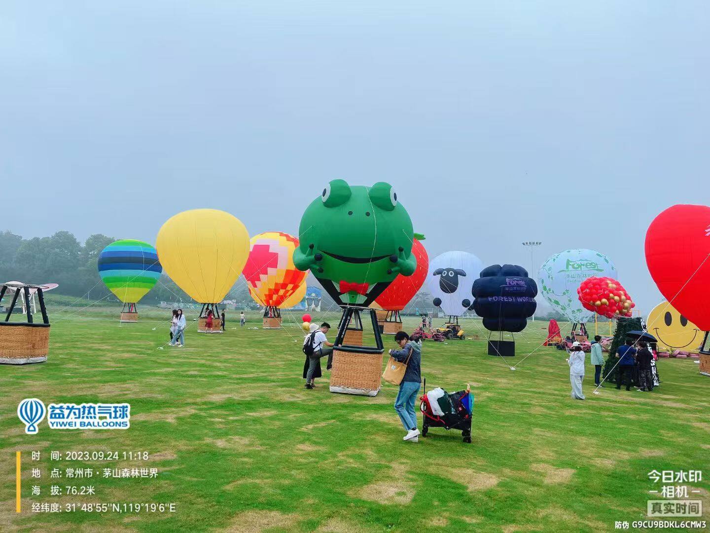Maoshan Forest World Multi-Shaped Tethered Balloon Exhibition - Features frog, sheep, and "FOREST WORLD" designs; ideal for scenic area events, outdoor carnivals, and brand collaborations.