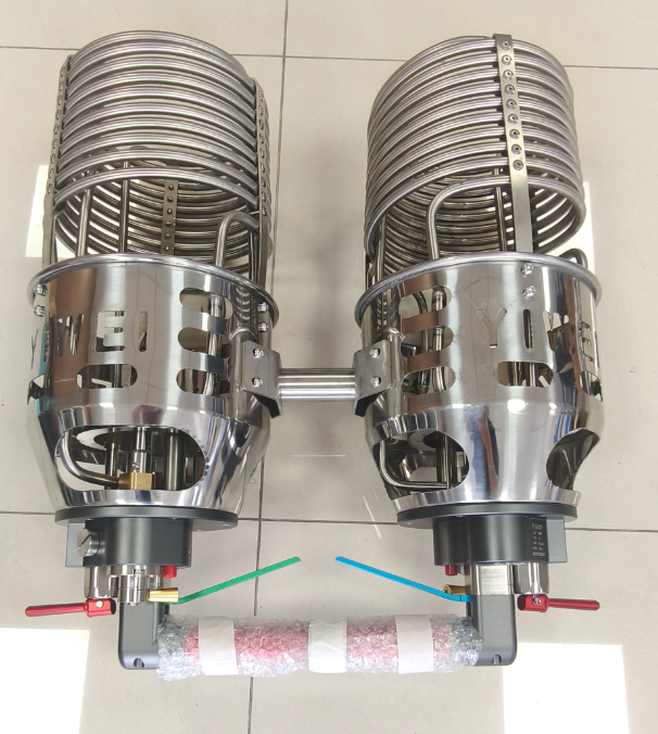 Full View of Dual-Head Hot Air Balloon Burner