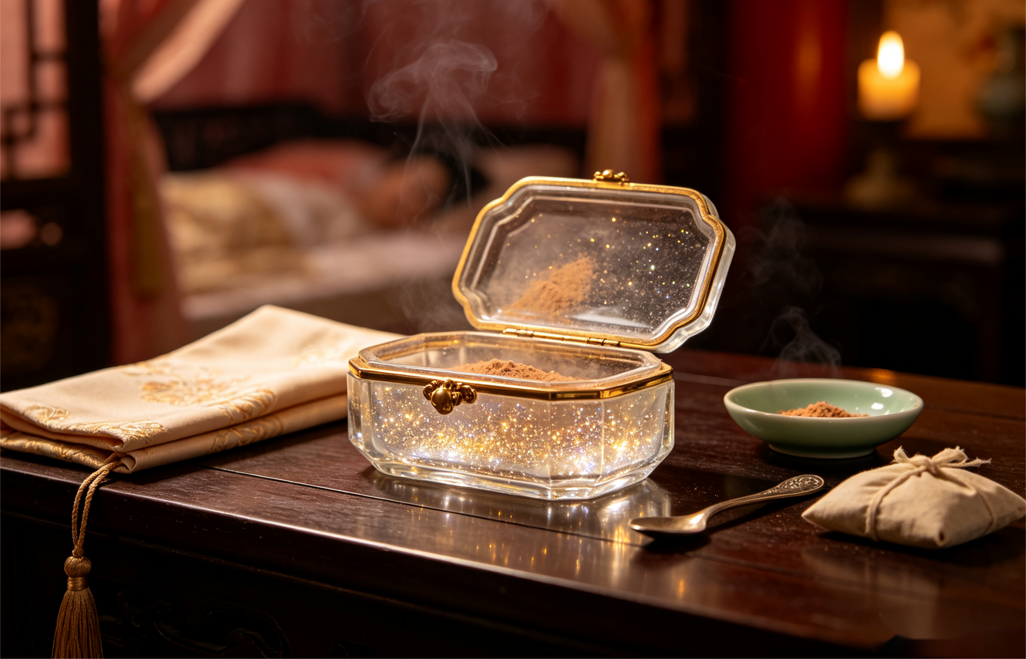 CAOXUEQIN·金镶双扣金星玻璃扁盒