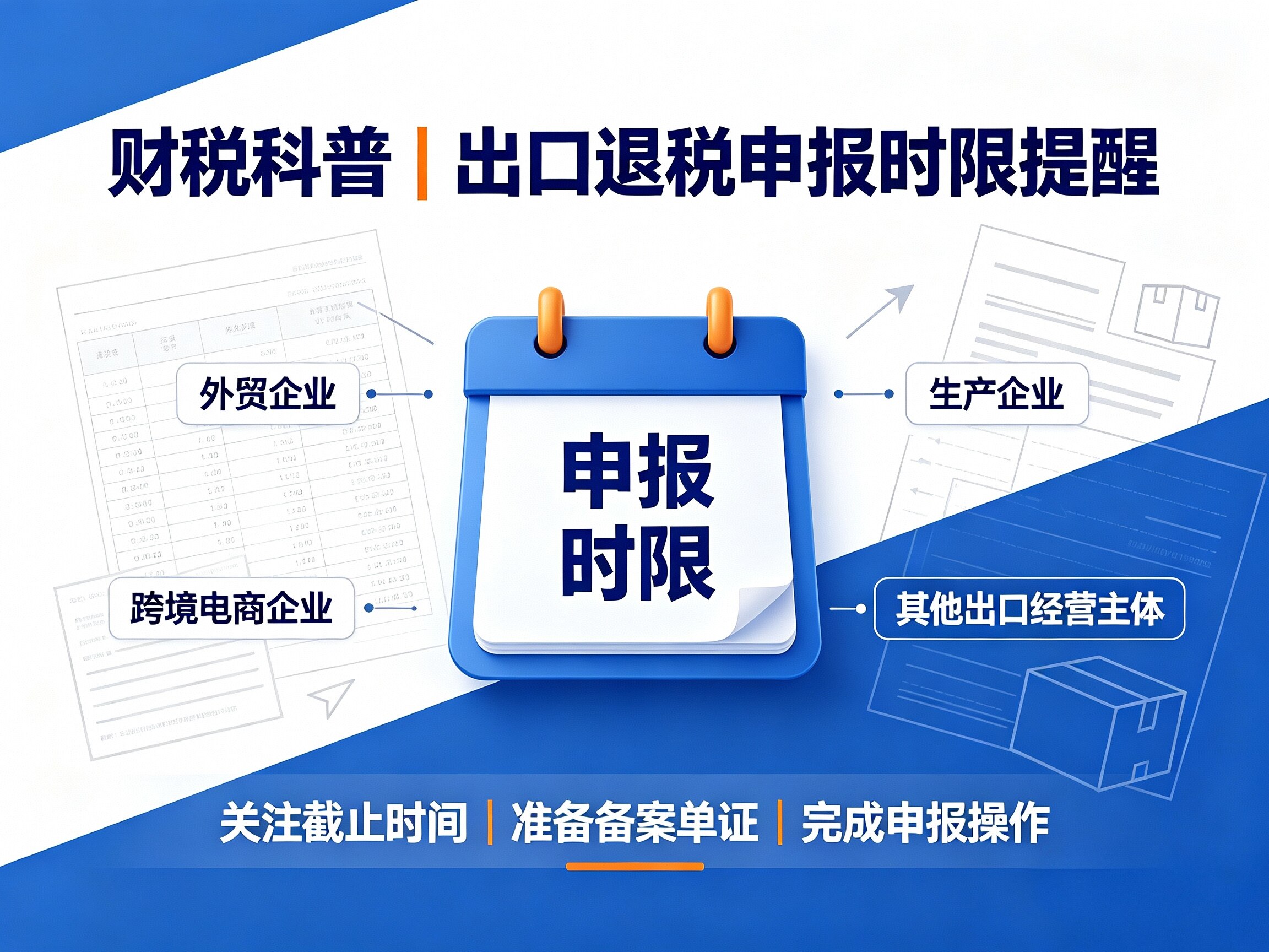 财税科普|出口退税申报时限提醒,各类出口经营主体请重点关注