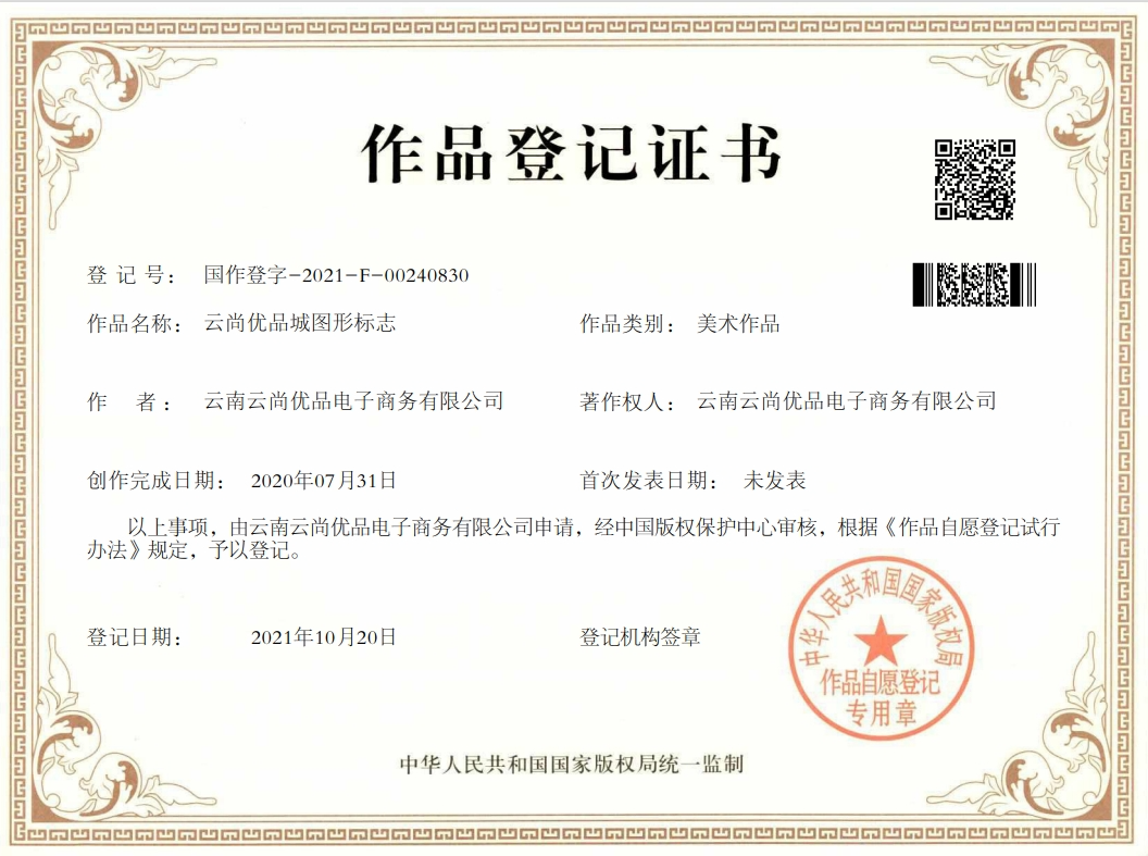 版权登记证书 1