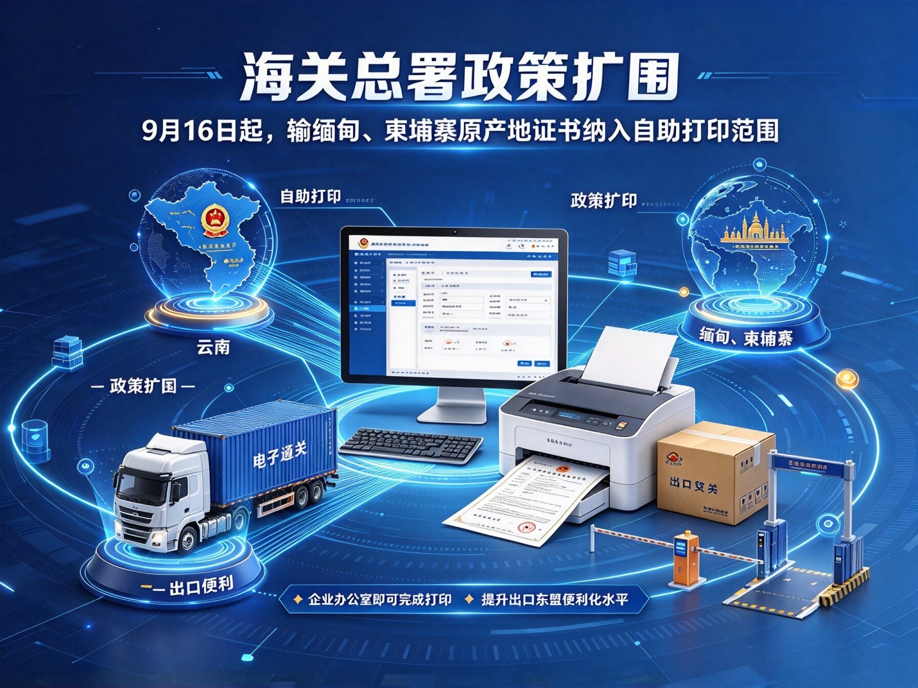 政策落地|云南首份对缅自助打印原产地证书签发,云品出海再添便利
