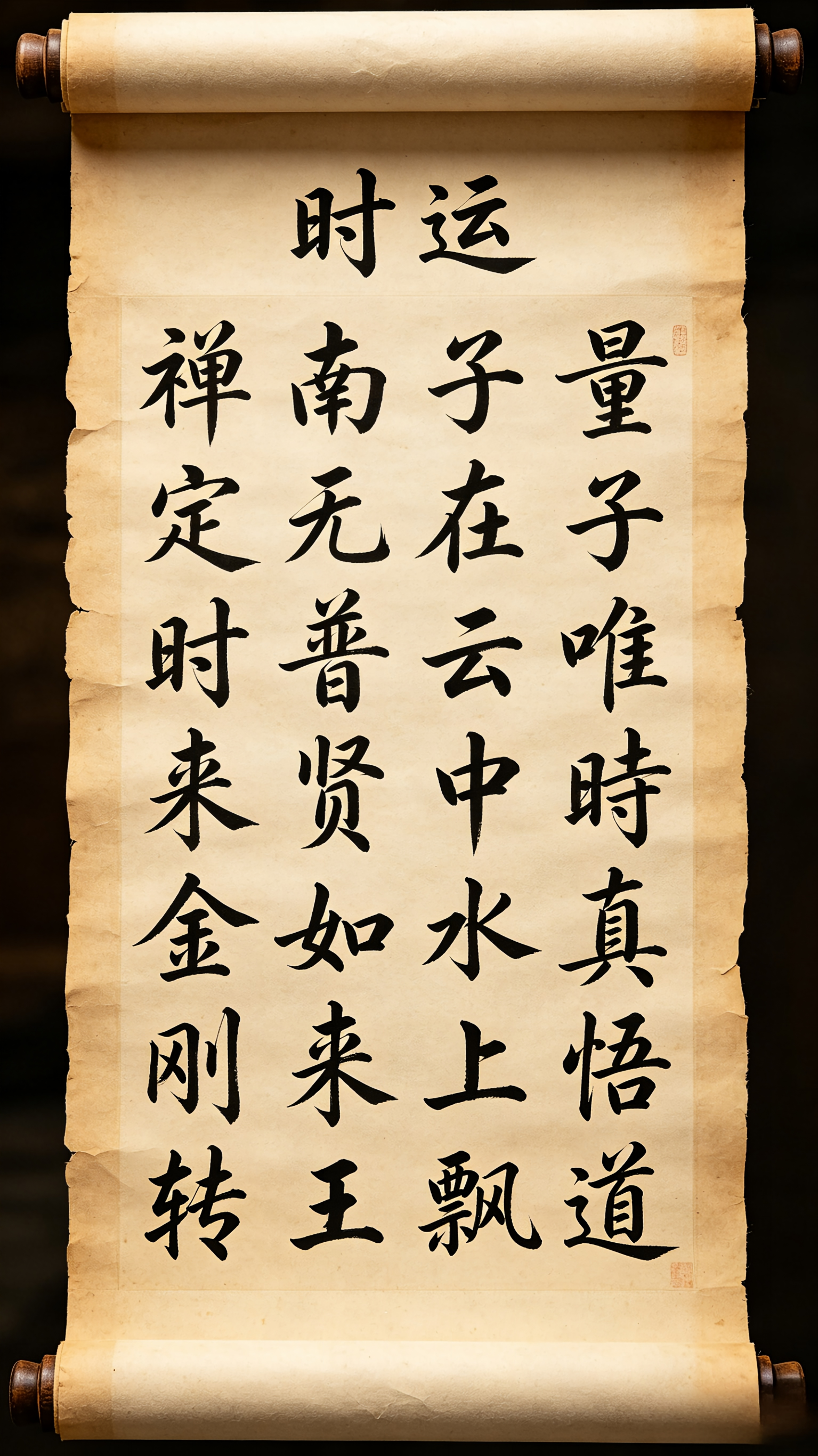 时运书法卷轴
