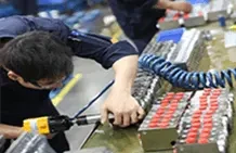 Transformer assembly workbench in the workshop