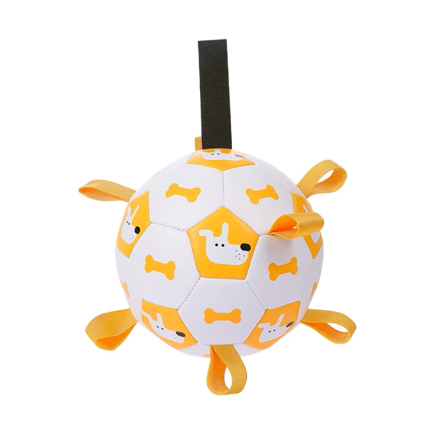 Dog Soccer Ball Interactive Tug Toy (Mango Yellow, M)