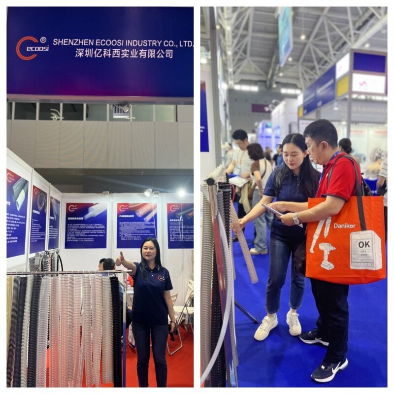 Trade show booth display with flexible duct products