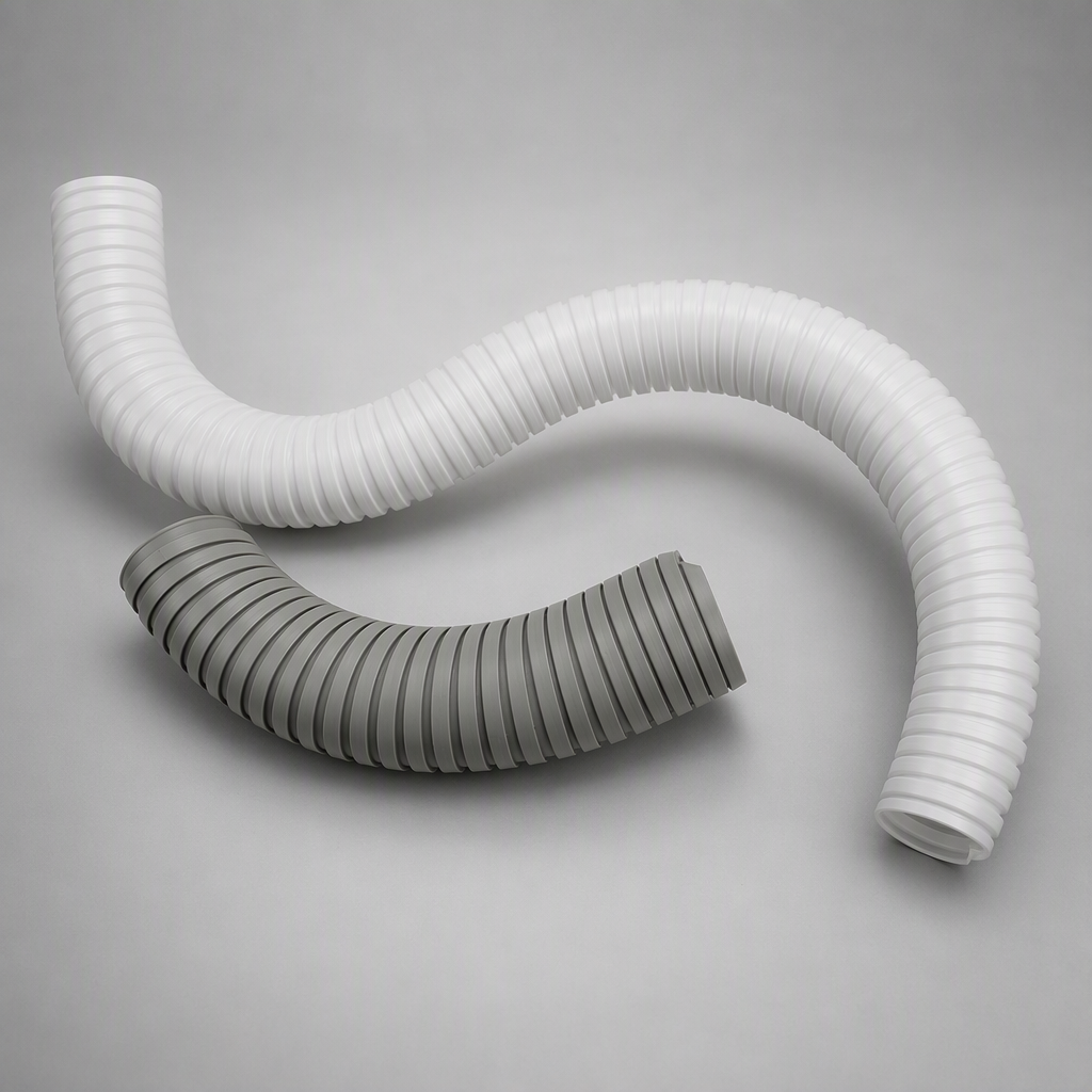 PVC Universal Duct - white and grey flexible ducting