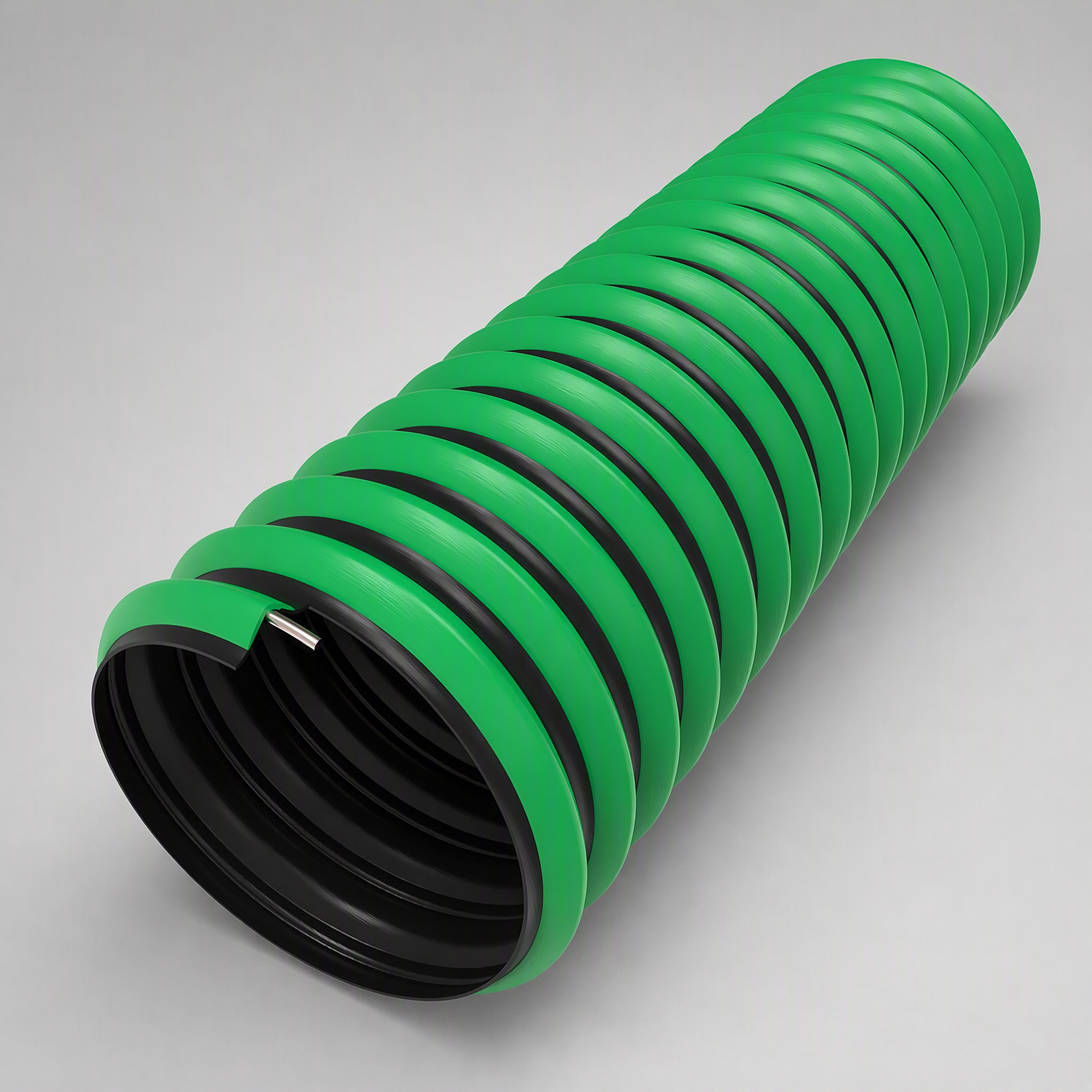 Green TPR Ducting with steel wire helix reinforcement