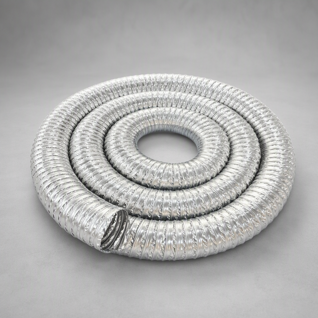 High Temp Clip Aluminum Hose coiled in spiral