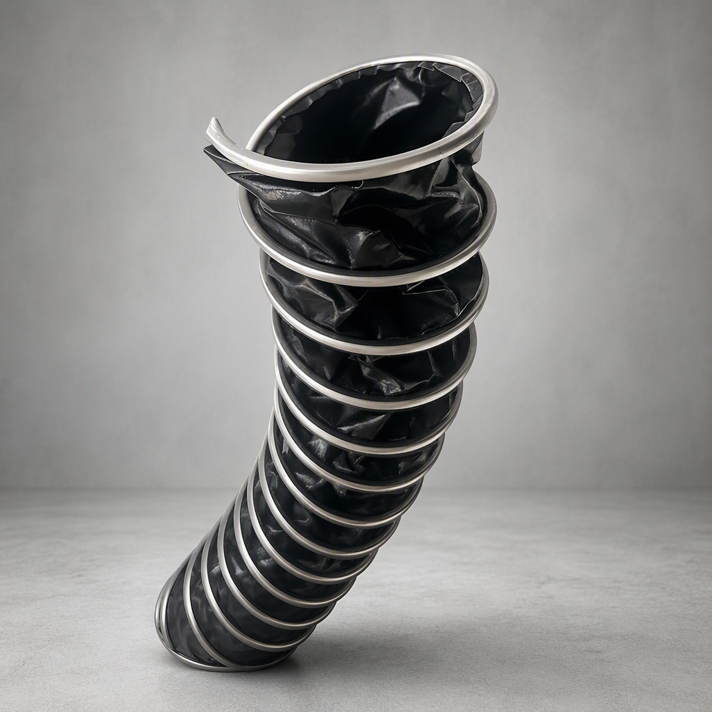 Anti-static PTFE Ducting - black PTFE duct with steel wire helix