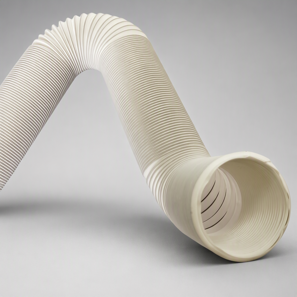 White PP Duct Hose - white polypropylene ducting with steel wire helix
