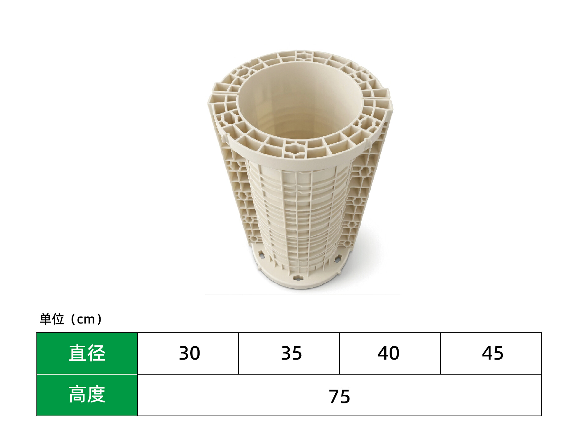 圆柱塑料建筑模板