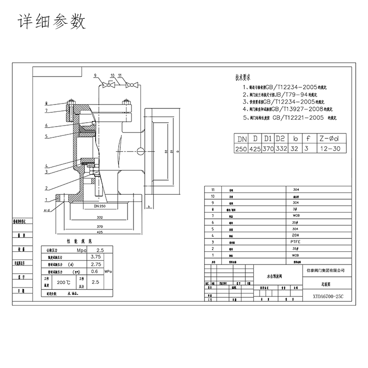 泄压阀XTDA6700-25C   DN250 详情图 2