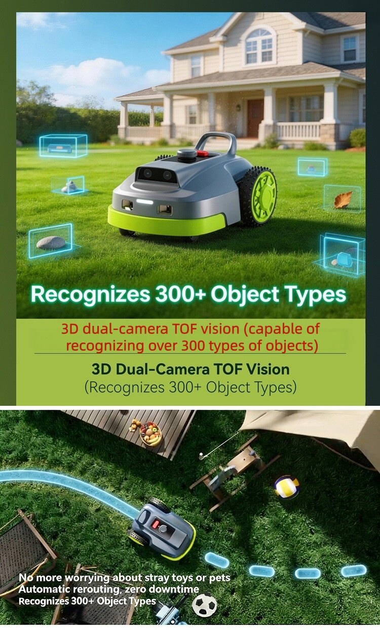 L1500 Autonomous Robotic Lawn Mower | RTK + 3D Vision Navigation | 1500m² Smart Mowing Robot 4