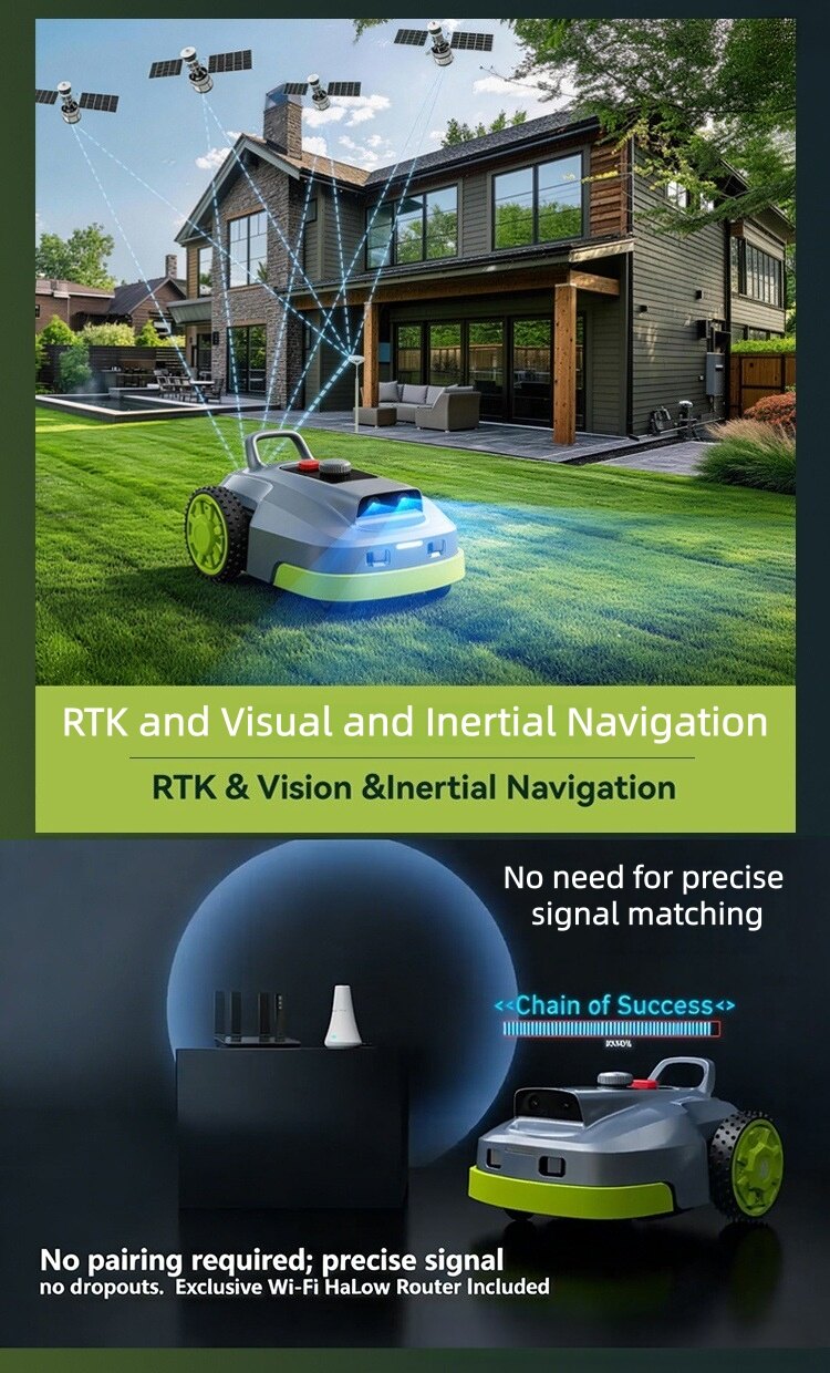 L1500 Autonomous Robotic Lawn Mower | RTK + 3D Vision Navigation | 1500m² Smart Mowing Robot 3