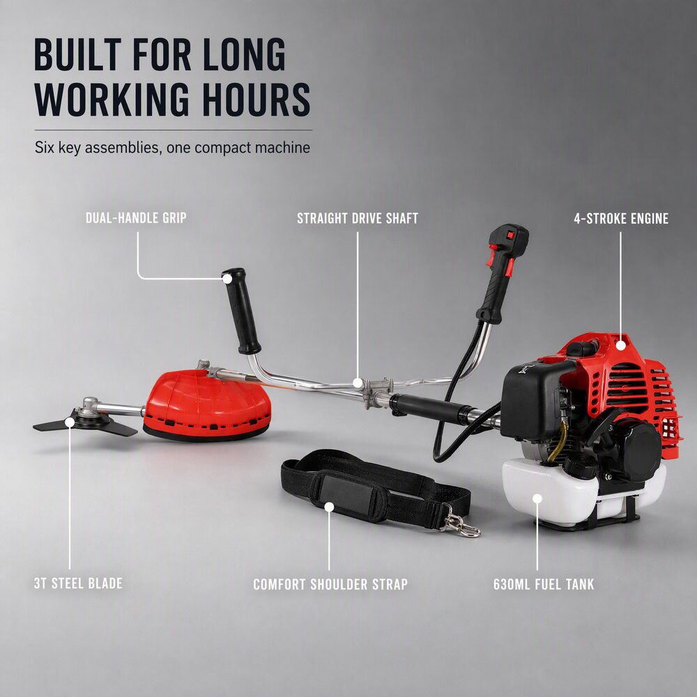 GX35 4-Stroke Gasoline Brush Cutter | 35.8cc Honda-Style Engine | Professional Landscaping Equipment | Factory OEM 7